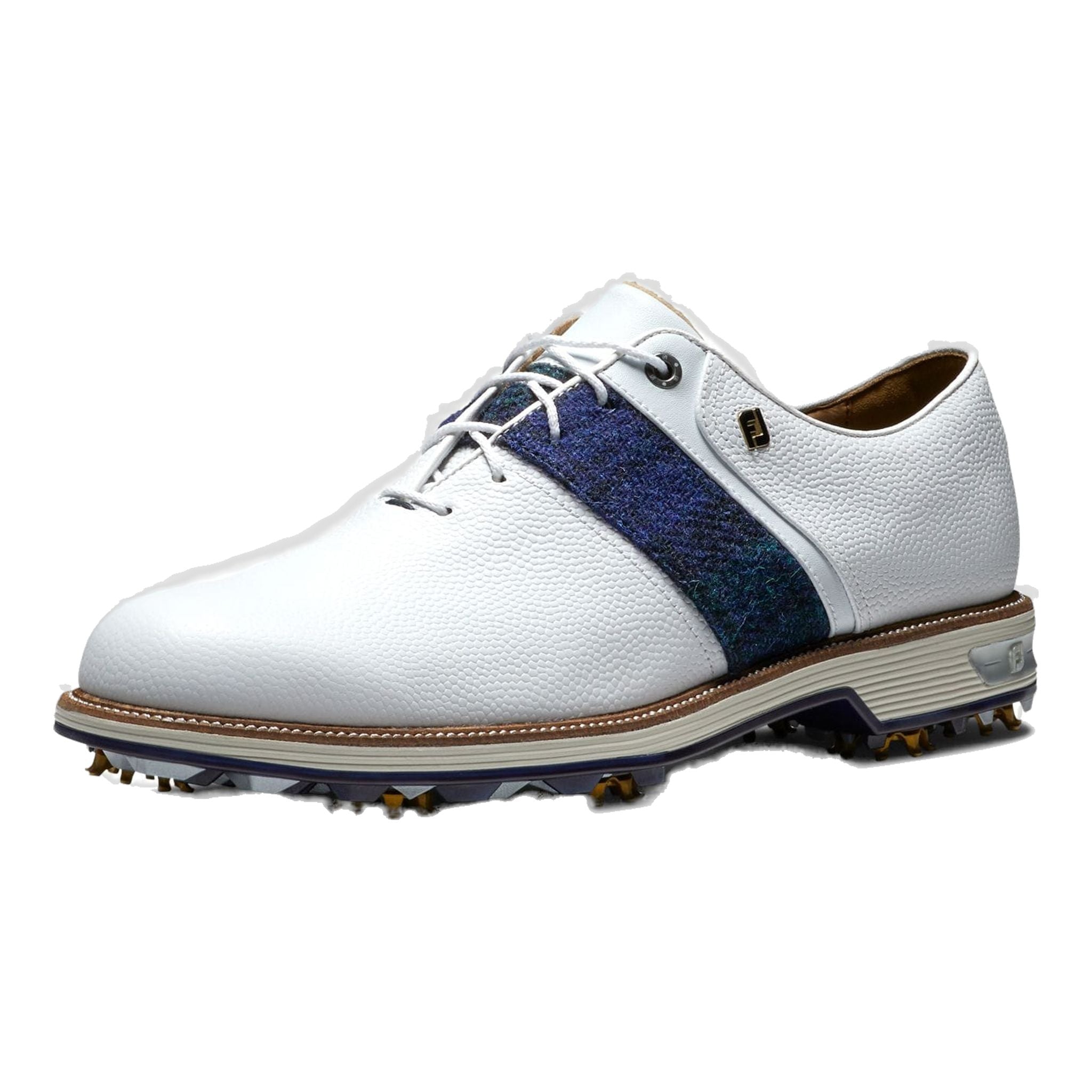 Footjoy DJ Premiere Weiß/Blau/Grün Harris Tweed Golfschuhe Herren