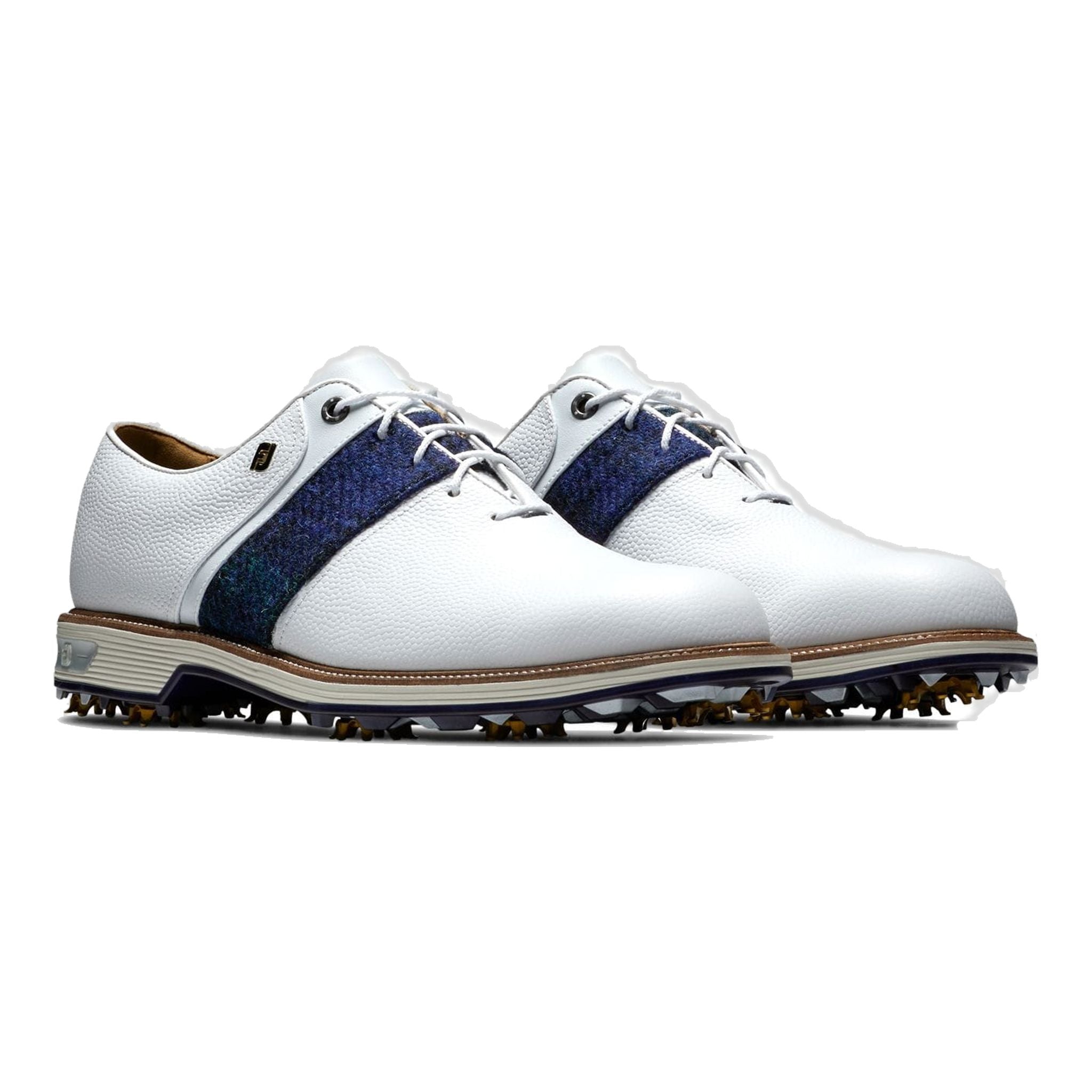 Footjoy DJ Premiere Weiß/Blau/Grün Harris Tweed Golfschuhe Herren