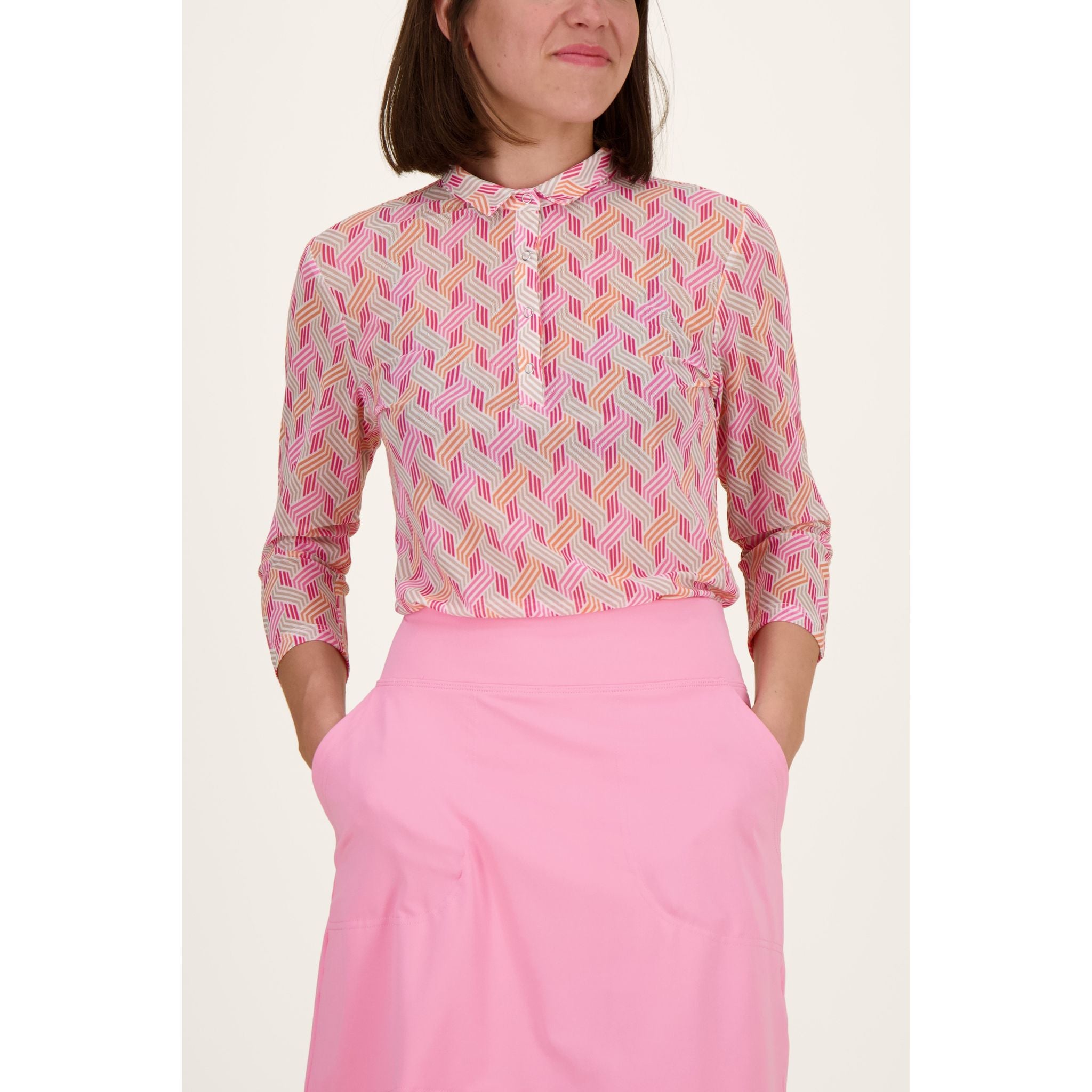 Daily Sports Digne Mesh 3/4 Sleeves Polo Shirt Damen