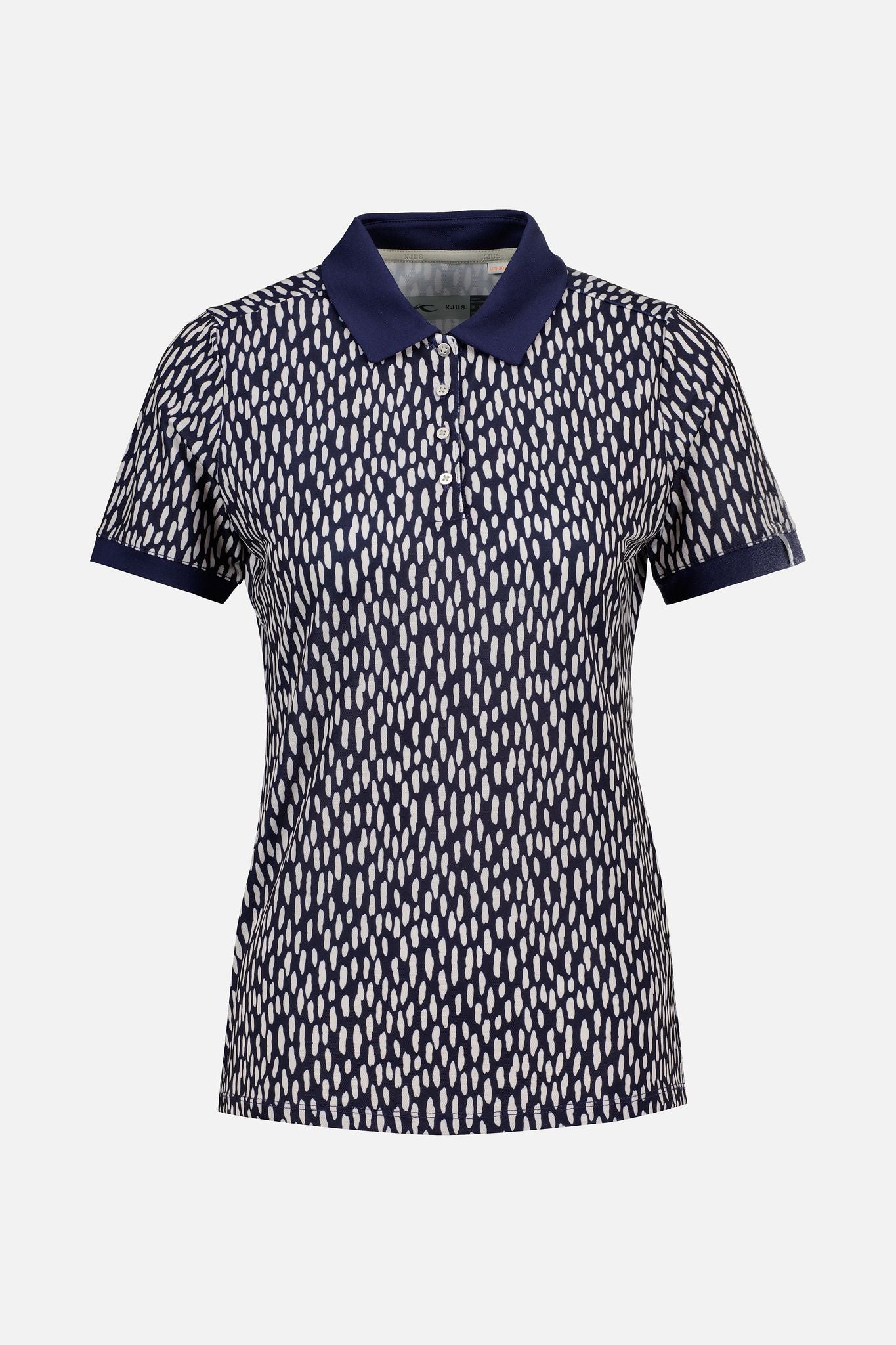 Kjus W Enya Printed SS Polo Atlanta Blau/Silber Fog Damen
