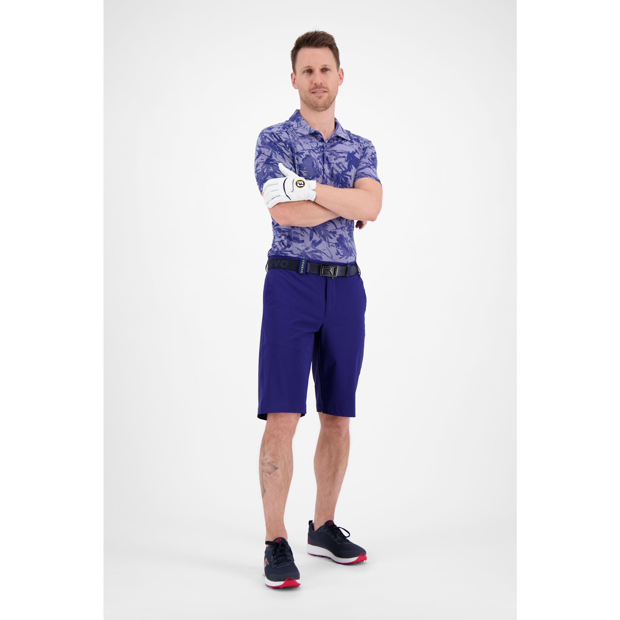 Chervo M Ambrosio SS Polo Blau/Blume Herren