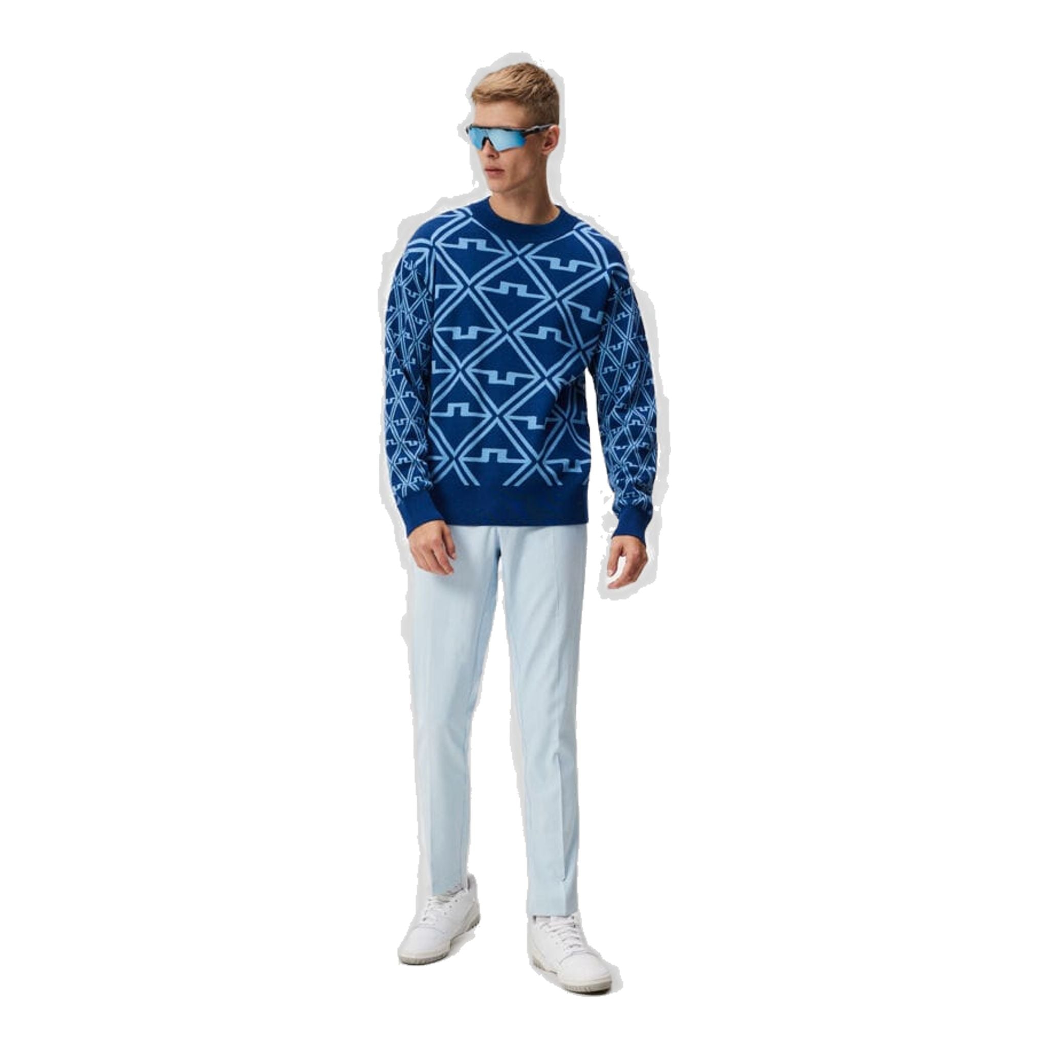 J. Lindeberg Isaac Jacquard Knitted Sweater Pullover Herren