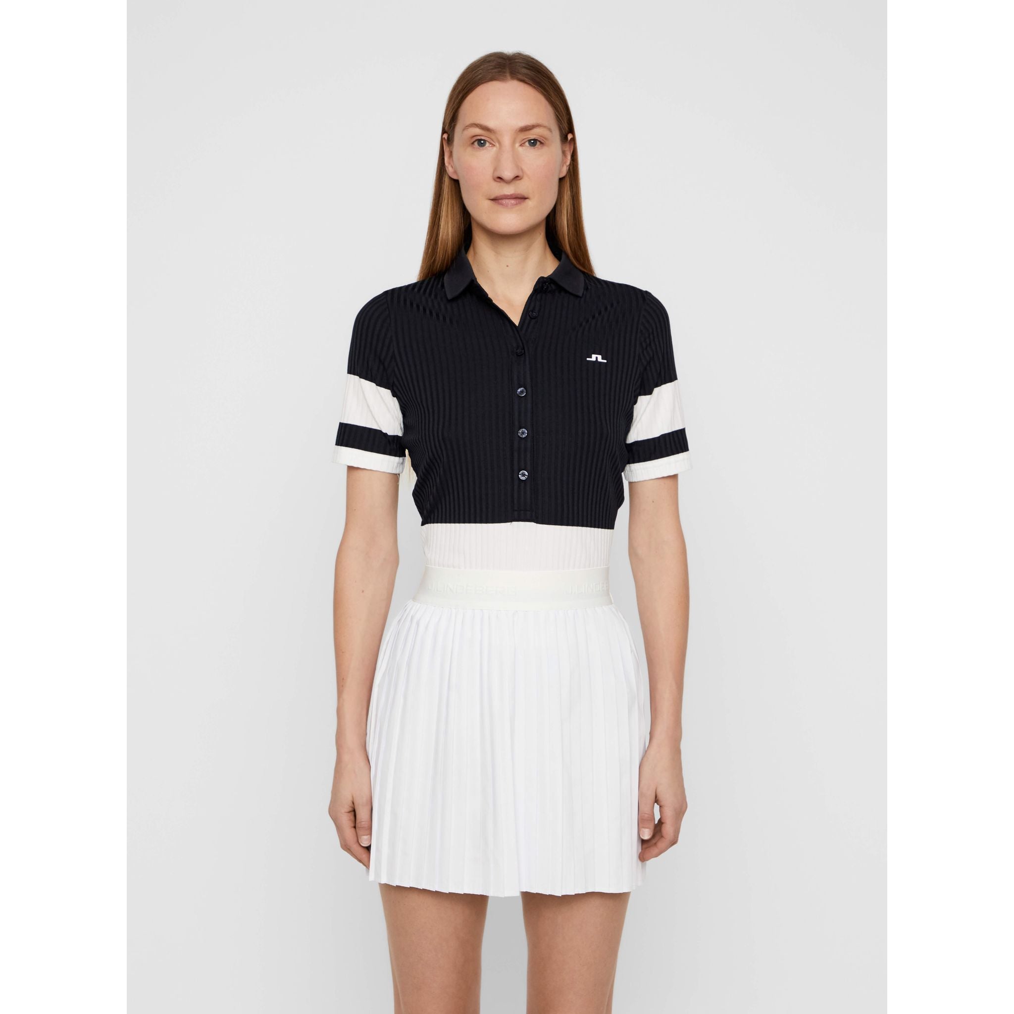 J. Lindeberg W Natasha-Rib Jersey Polo Jl Navy Damen