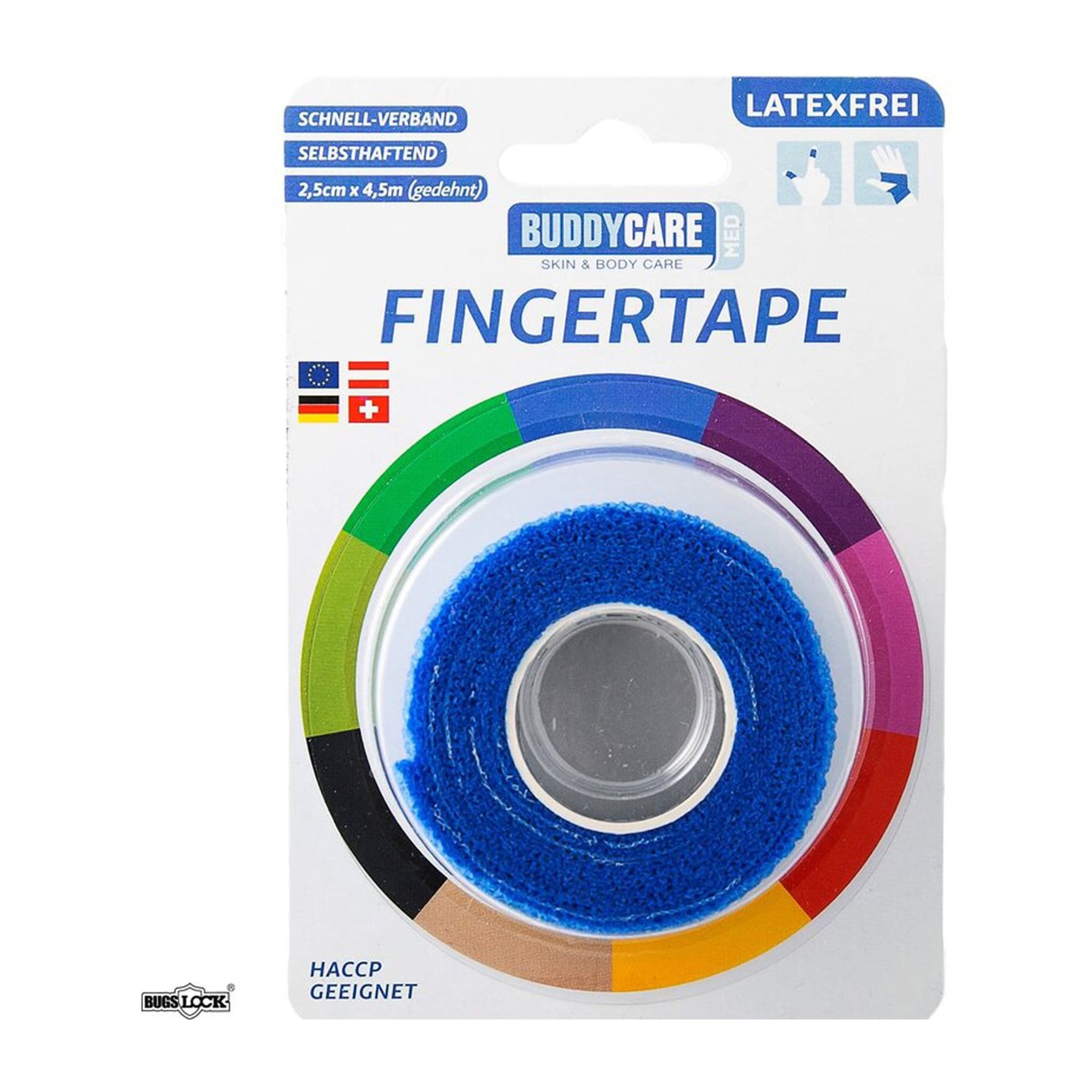 Buddycare Med Fingertape Blau