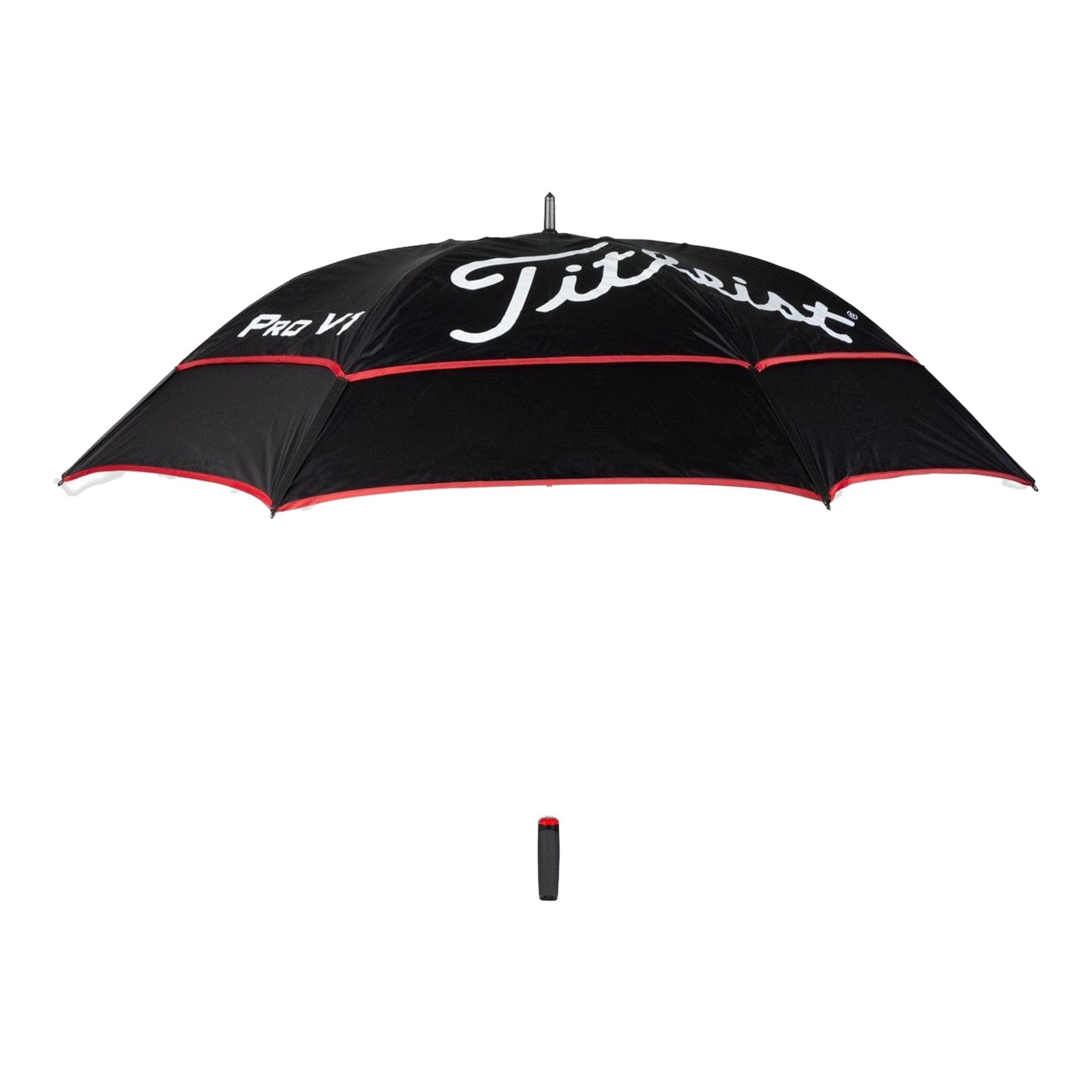Titleist Tour Regenschirm Doppelbaldachin Schwarz/Rot