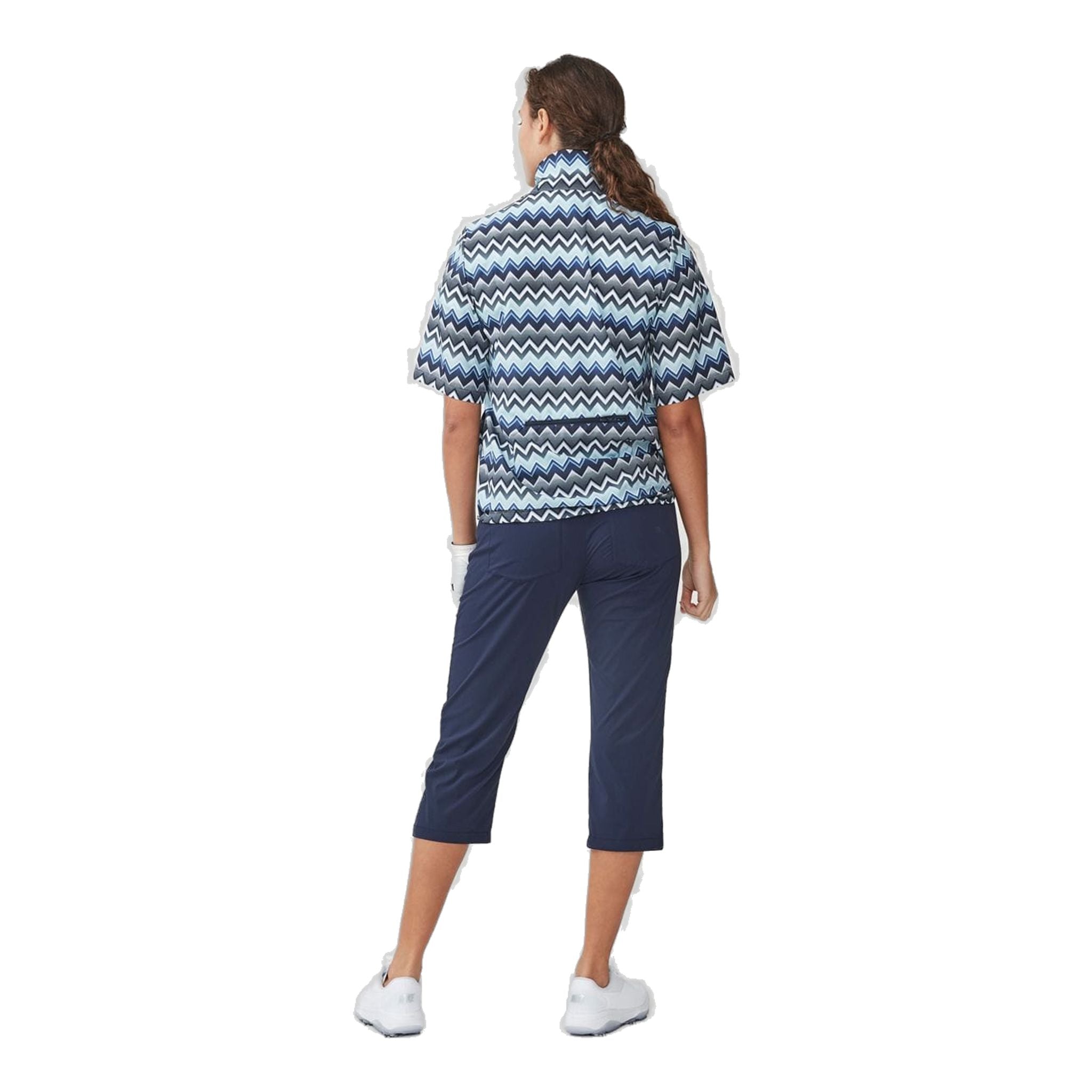 Röhnisch Pocket SS Wind Jacket Zigzag Blue Damen