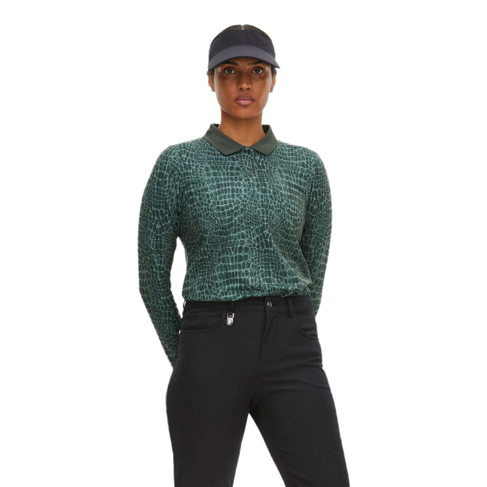 Röhnisch Sia Golf Polo Langarm Green Crocco Damen Damen