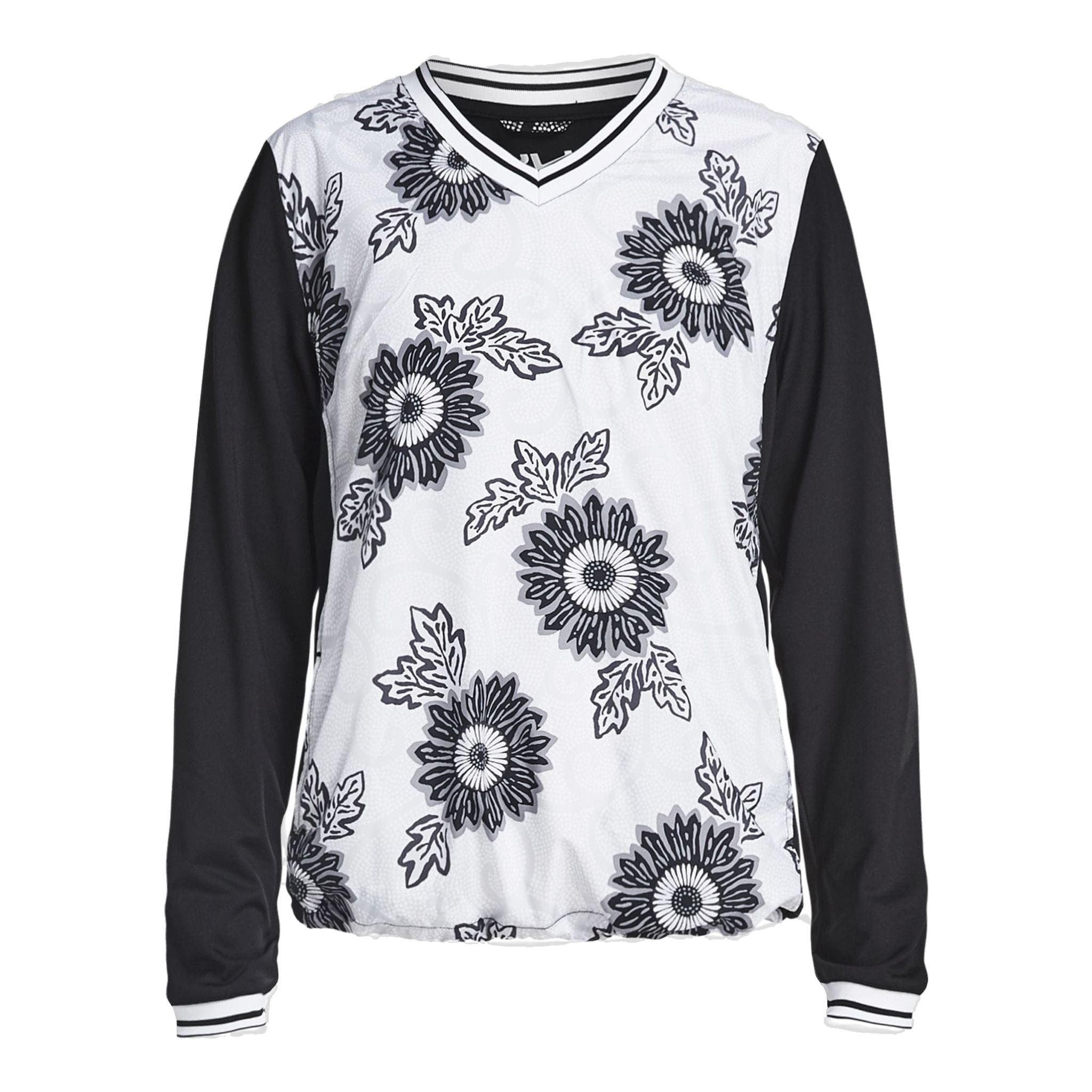 Röhnisch Pullover Swing Schwarz Massai Flower Damen