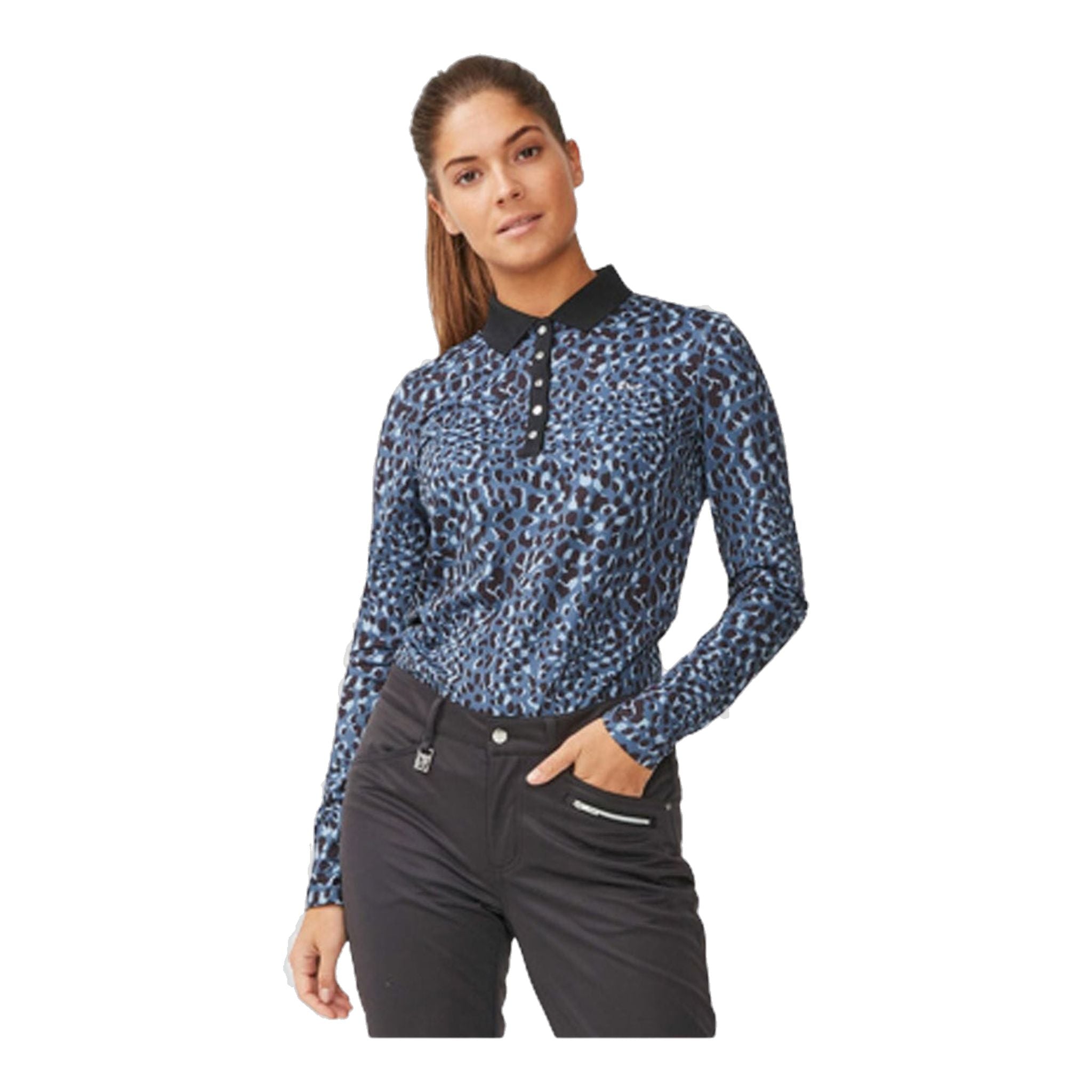 Röhnisch Polo Spot Langarm Dusty Blue Damen
