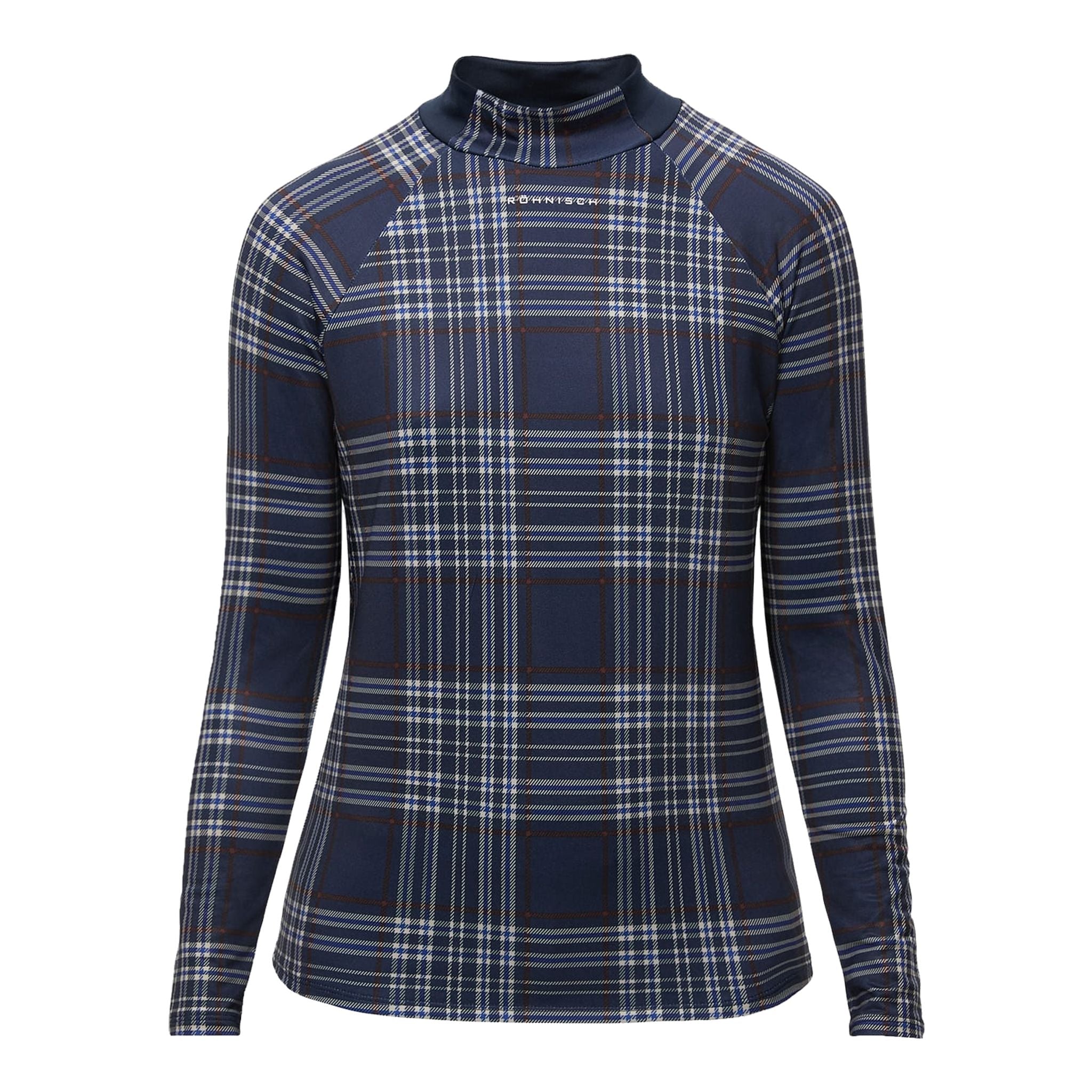 Röhnisch Elle Golf Polo Langarm Navy Check Damen Damen