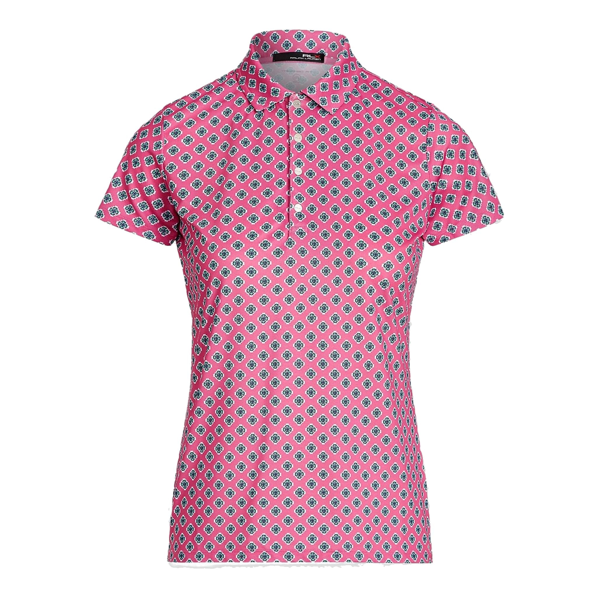 Ralph Lauren W Printed Airflow SS Polo Rose Damen