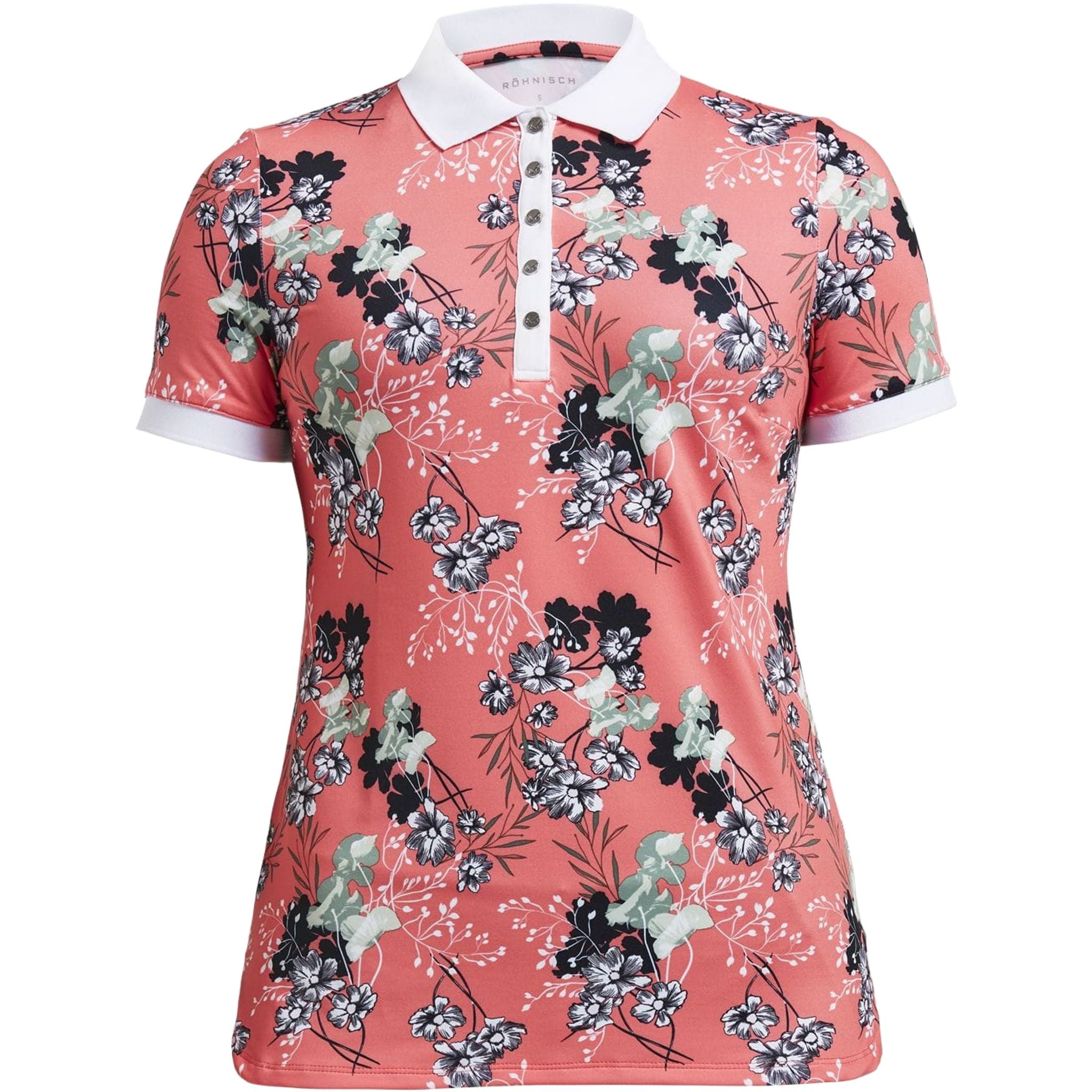 Röhnisch W Element Block SS Polo Hermosa Sugar Coral Damen