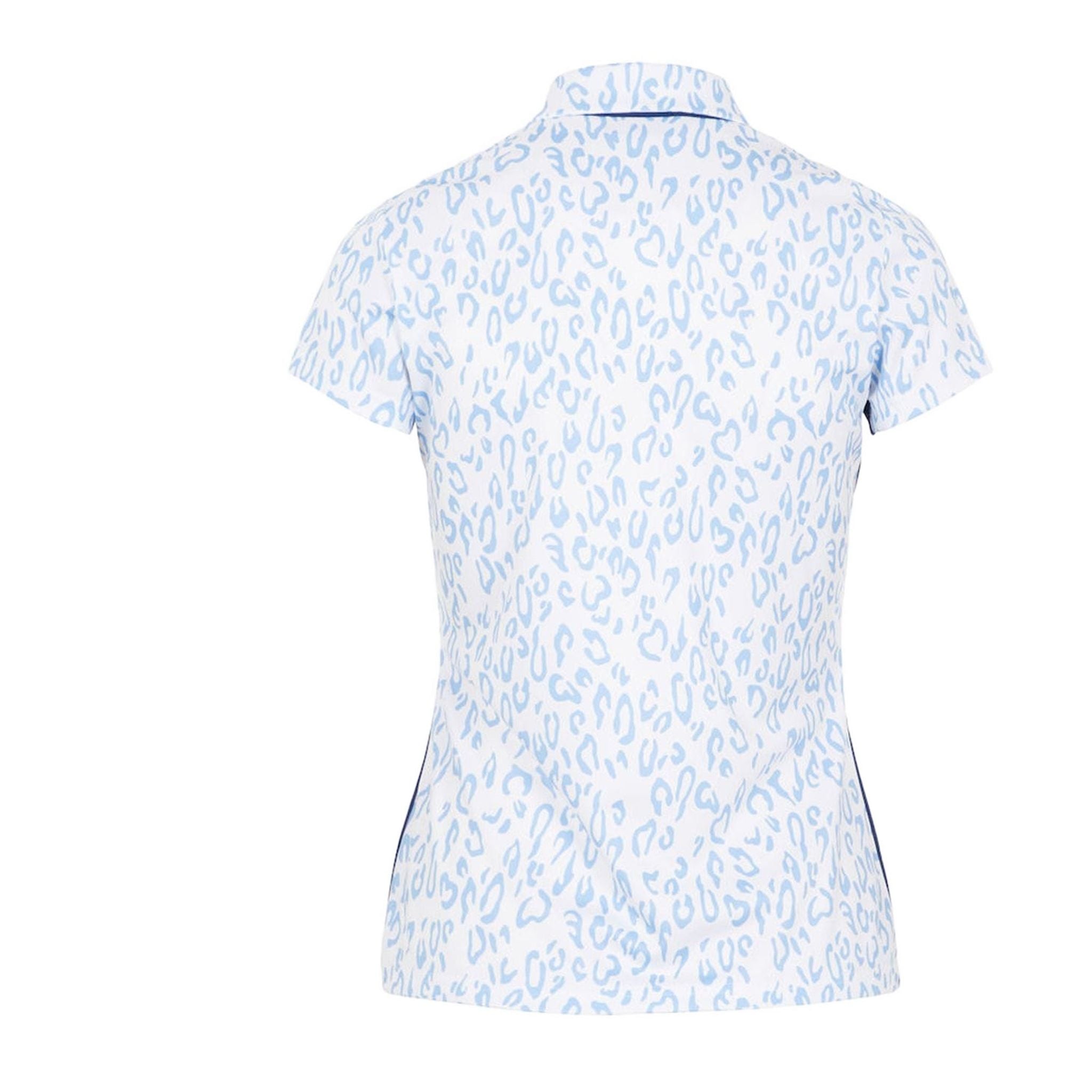 J. Lindeberg W Cara SS Polo Animal Blue White Damen