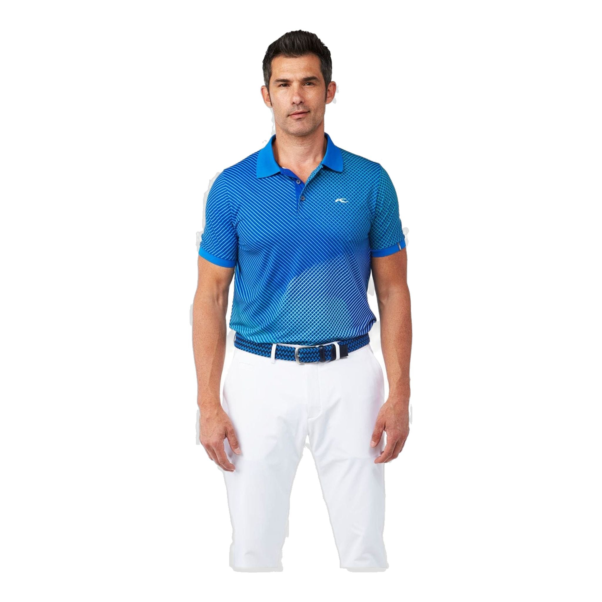 Kjus M Spot Printed SS Polo Strong Blue Herren