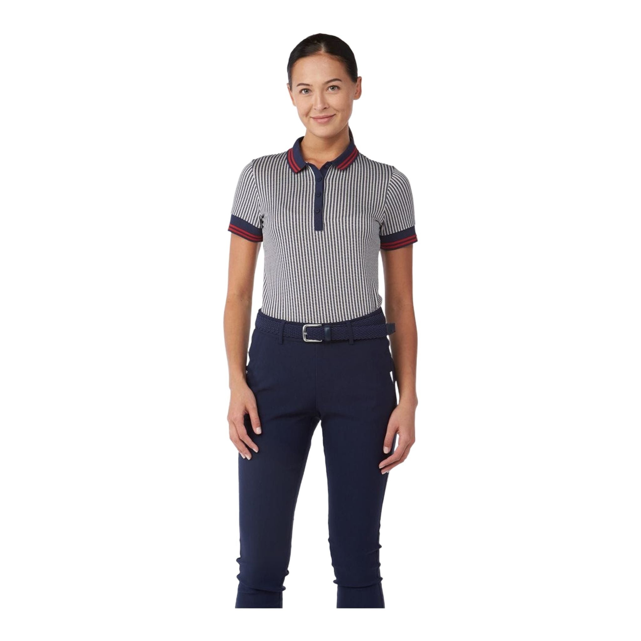 Kjus W Ella Structure SS Polo Atlanta Blue/Buttercr Damen