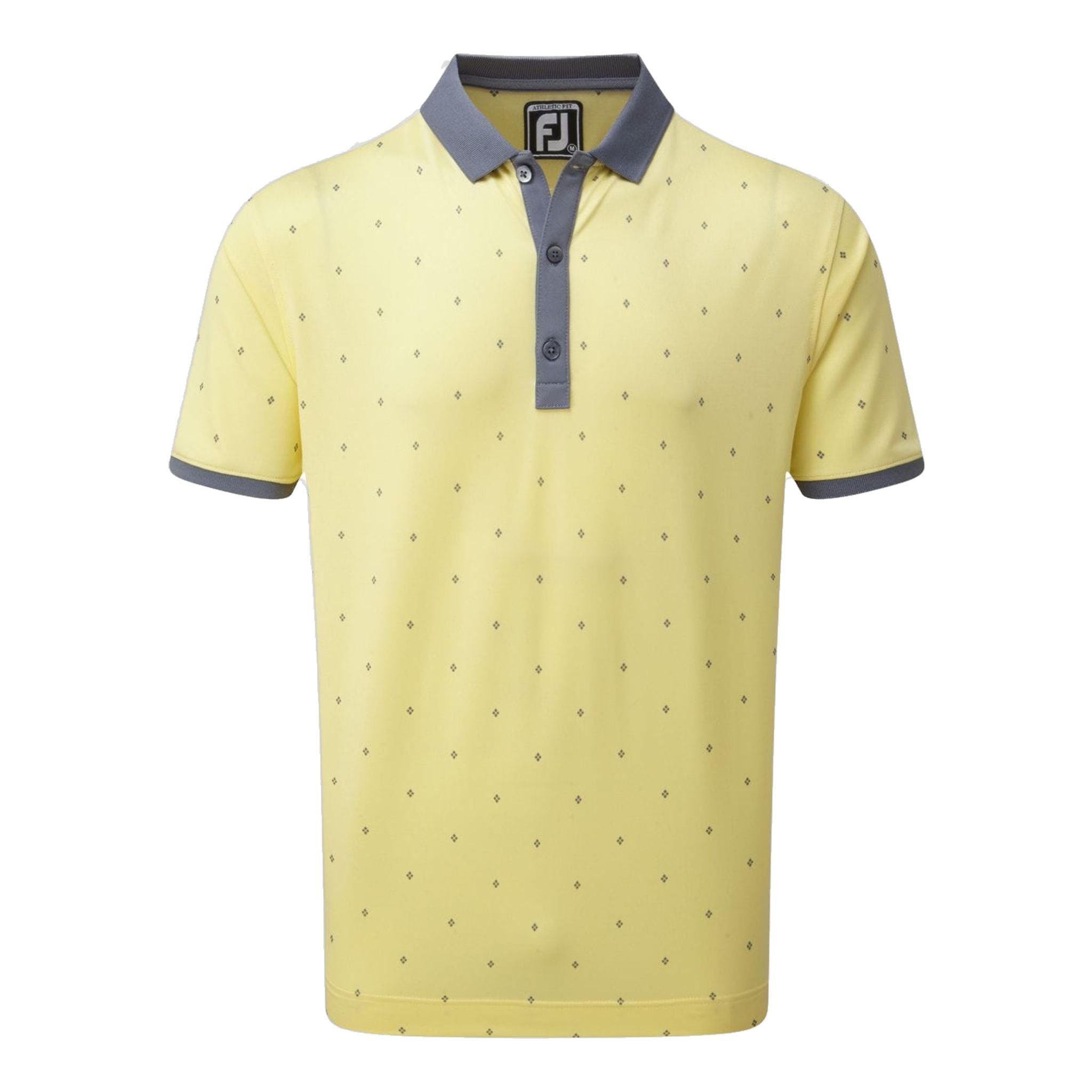 Footjoy M Birdseye Argyle SS Polo Slate/Yellow/White Herren
