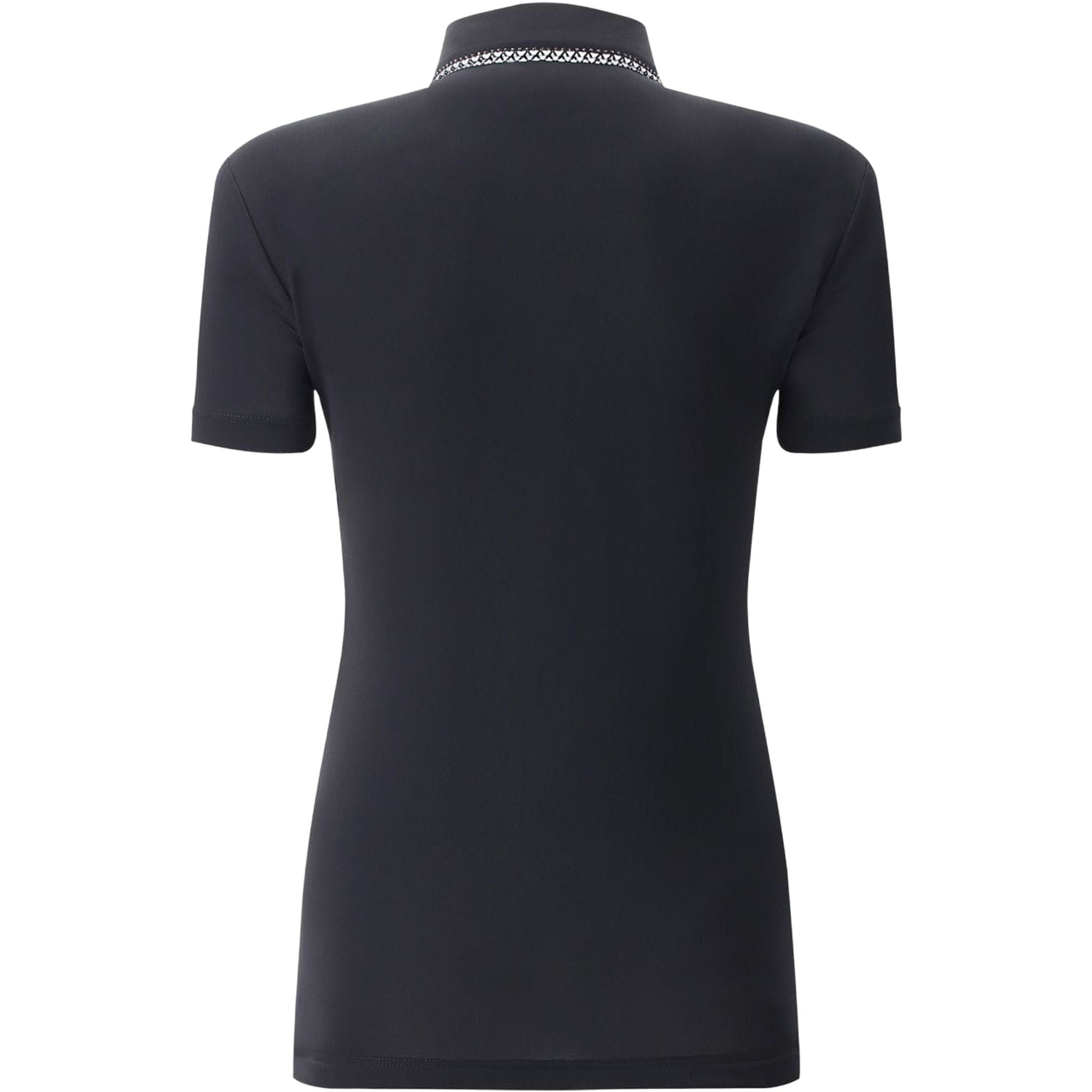 Chervo W Aroa SS Polo Schwarz (Kragen-Muster) Damen