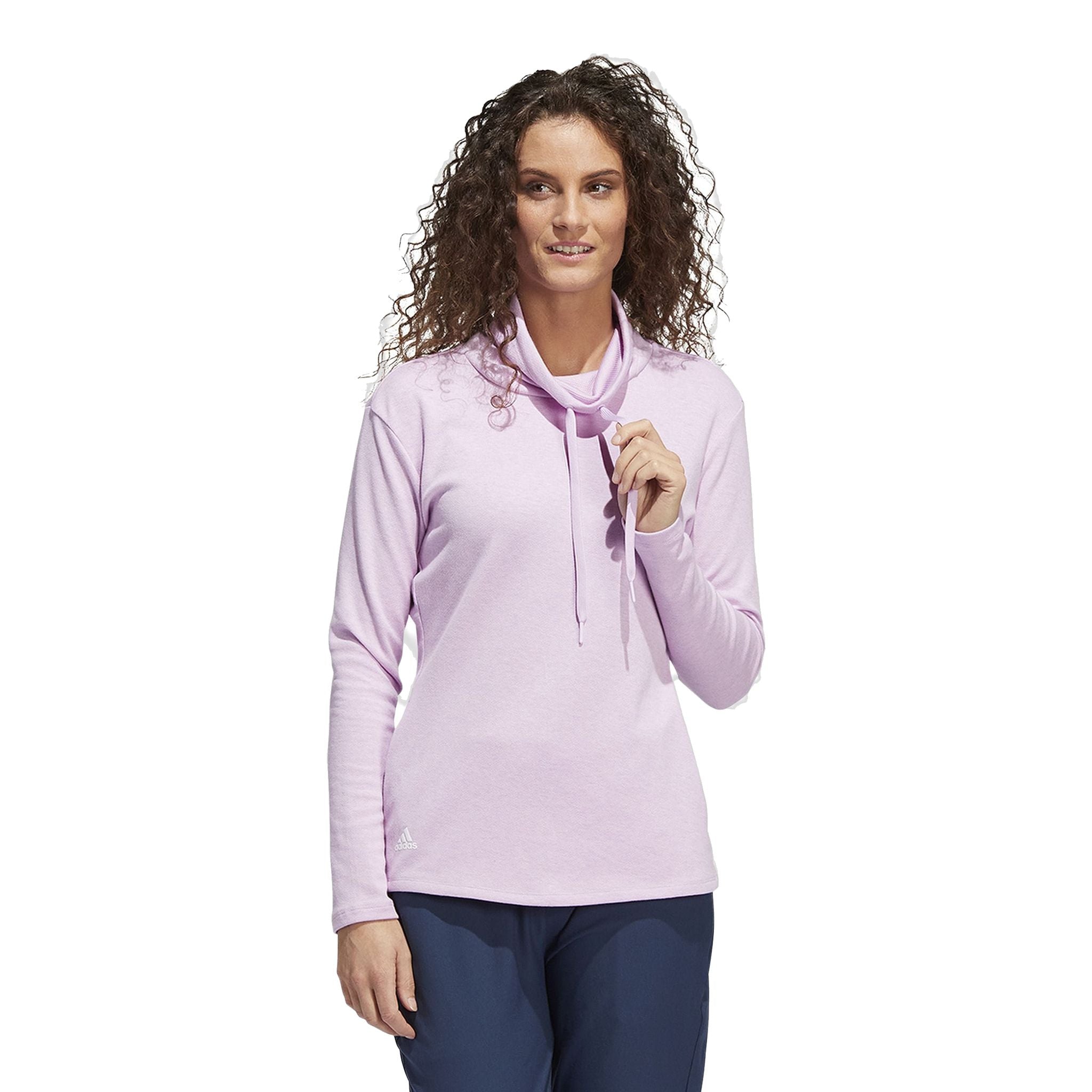 Adidas Melange High Mock Golf Pullover Bliss Lilac Mel Da Damen