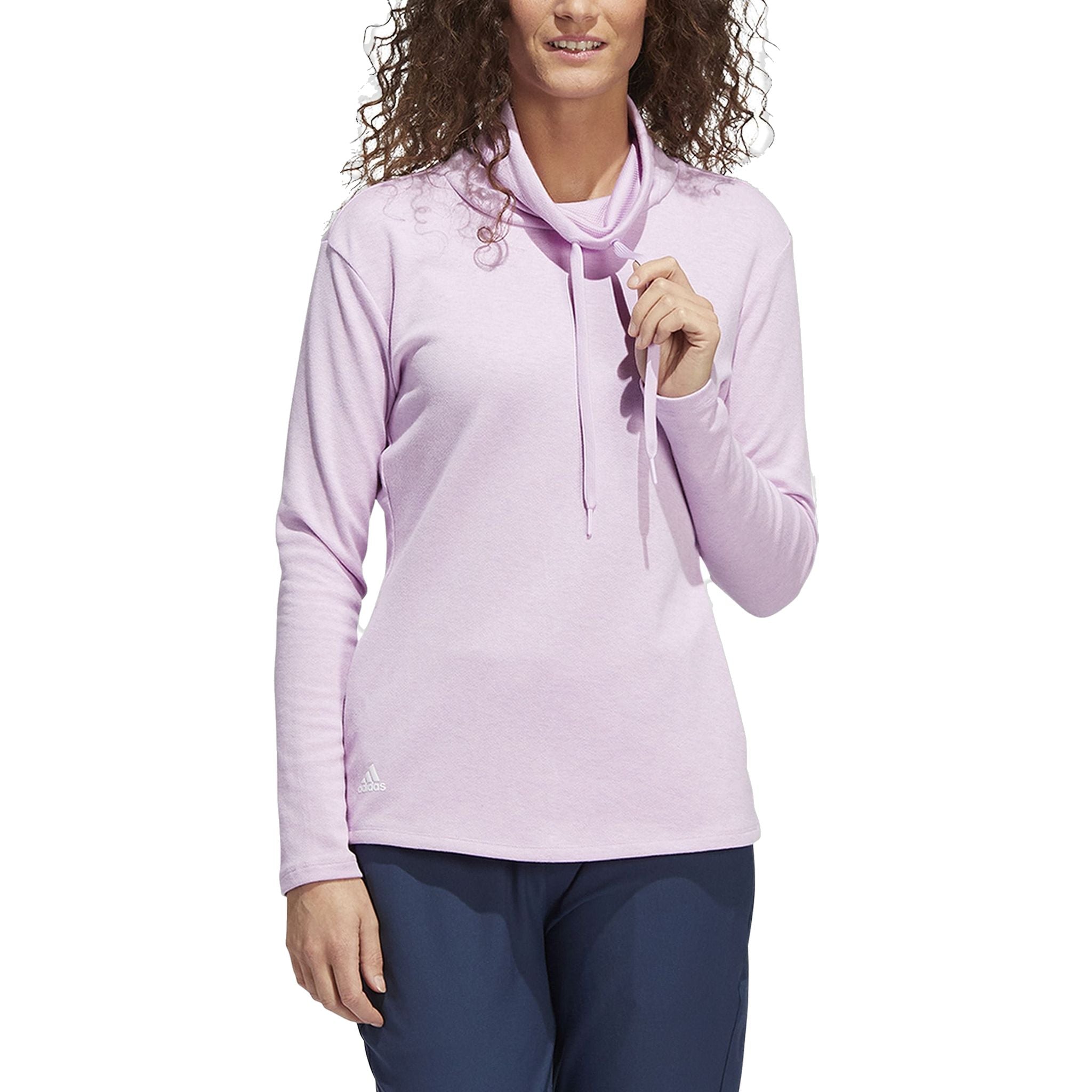 Adidas Melange High Mock Golf Pullover Bliss Lilac Mel Da Damen