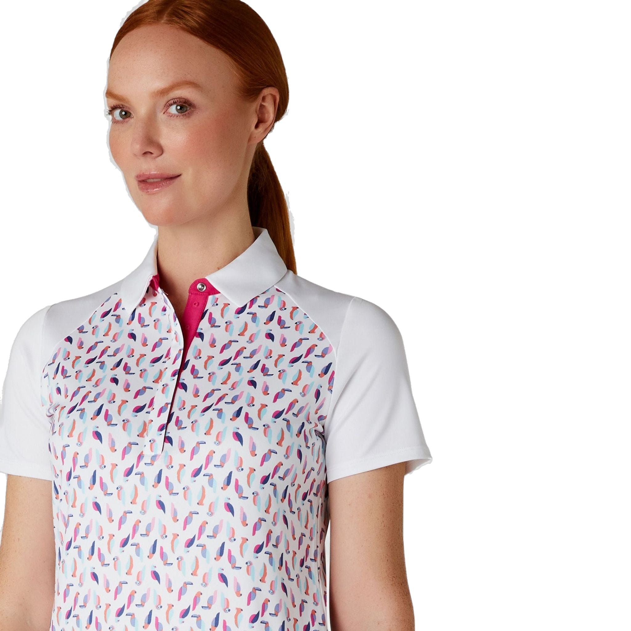 Callaway Birdie/Eagle Print Polo Damen