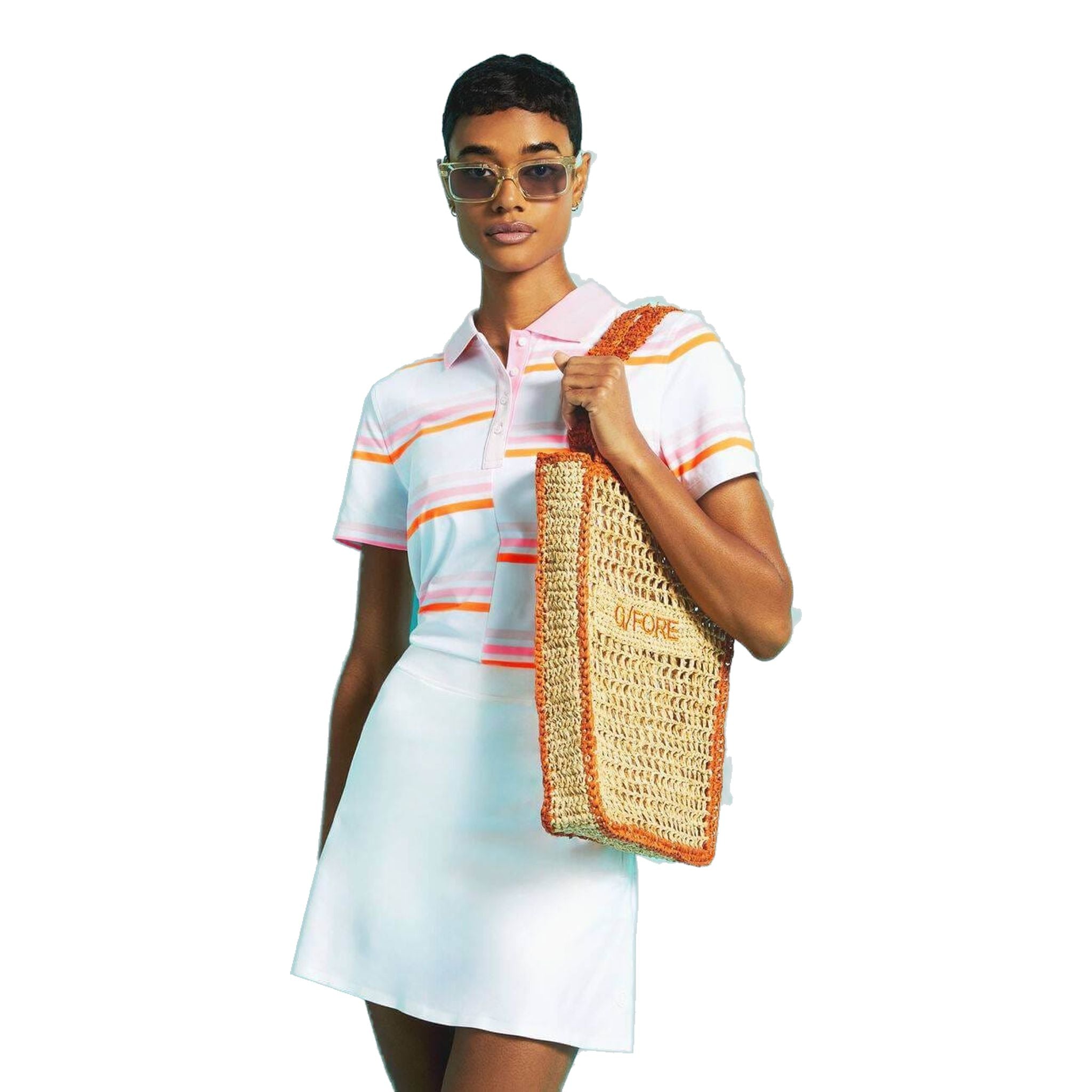 GFORE Offset Gradient Stripe Tech Polo Damen