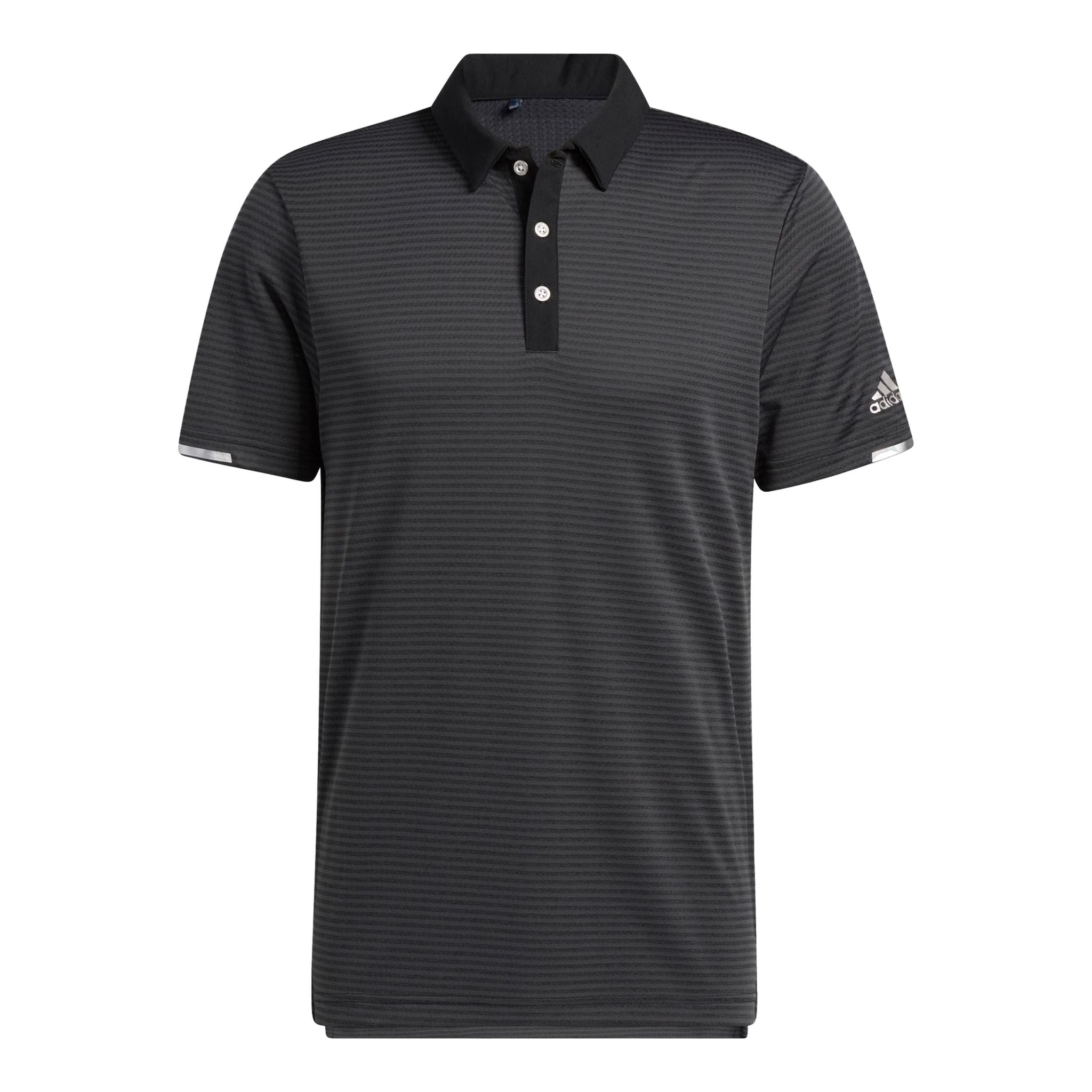 Adidas M Polo Heat Ready Microstripe Carbon Schwarz Herren