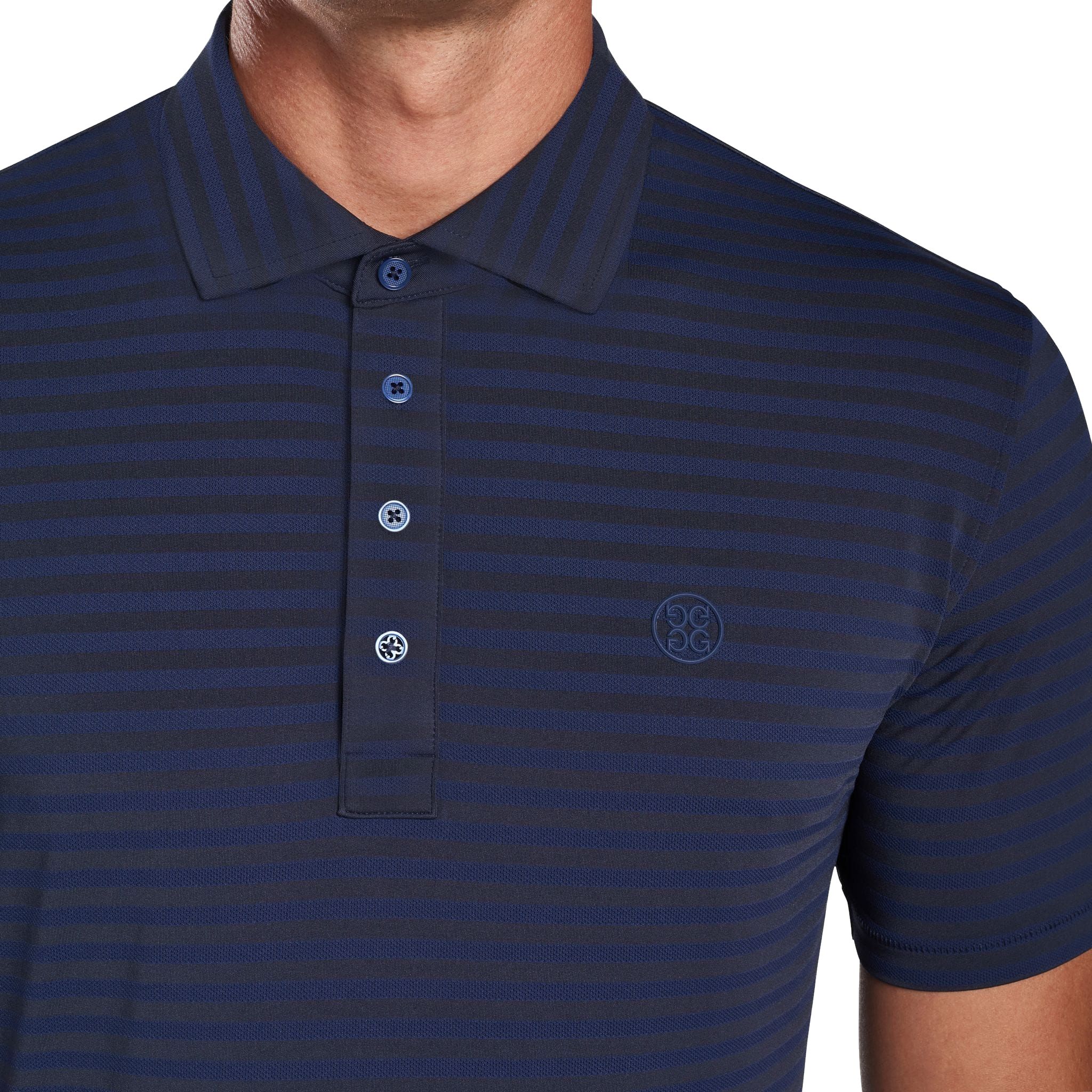 GFORE Perforated Stripe Golfpolo Herren
