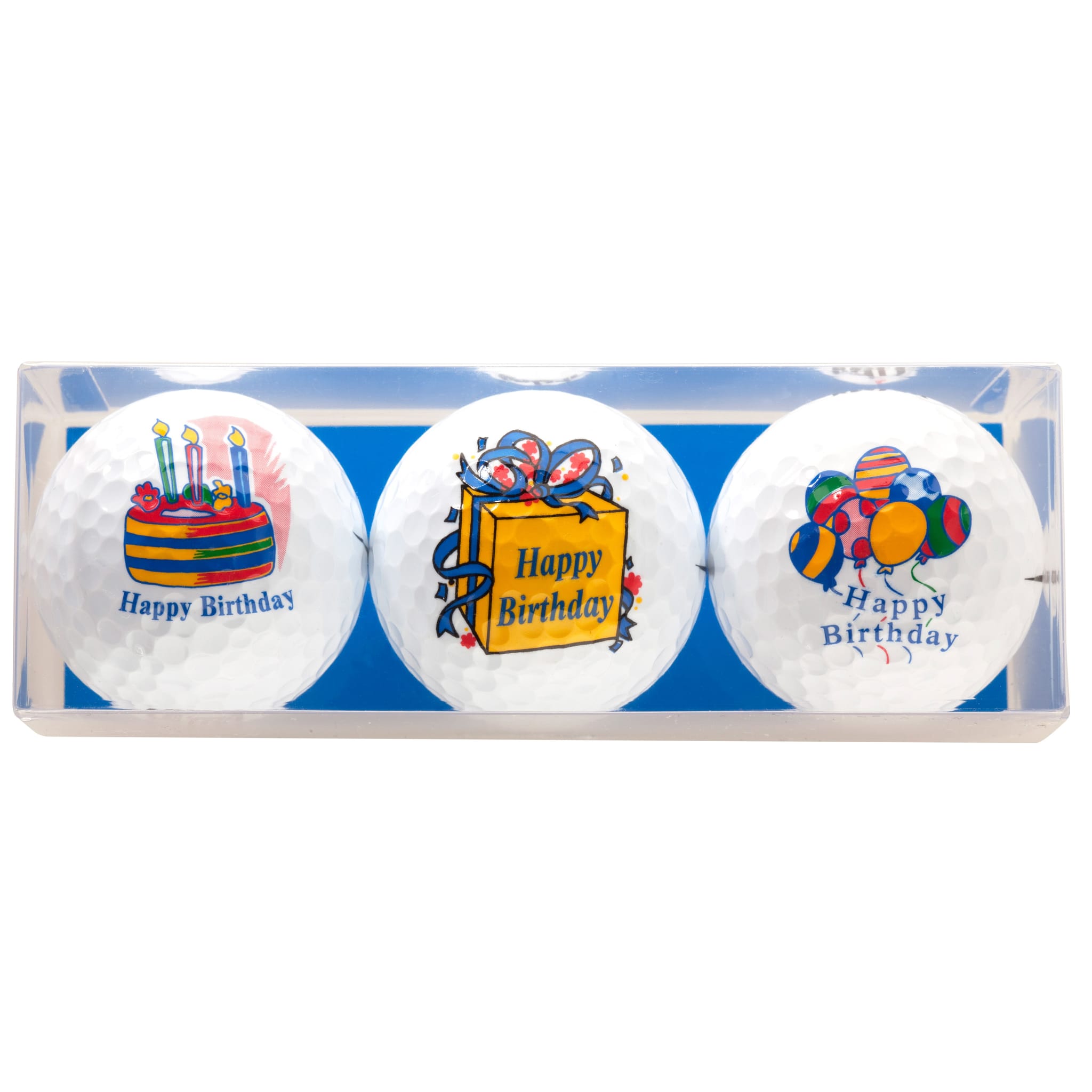 Sportiques Golfgeschenke Happy Birthday Ballons & Torte (3 Bälle)