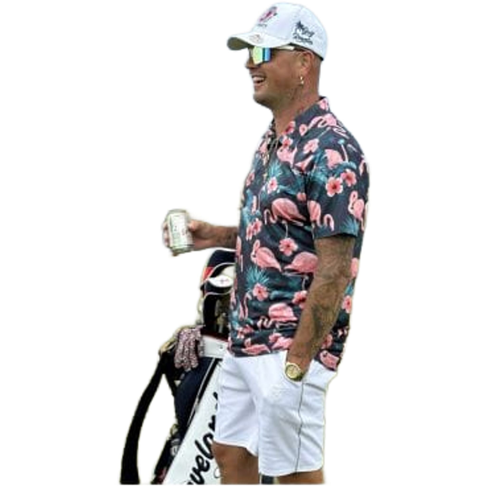 Golf Rowdies Flamingos & Palm trees Polo Herren