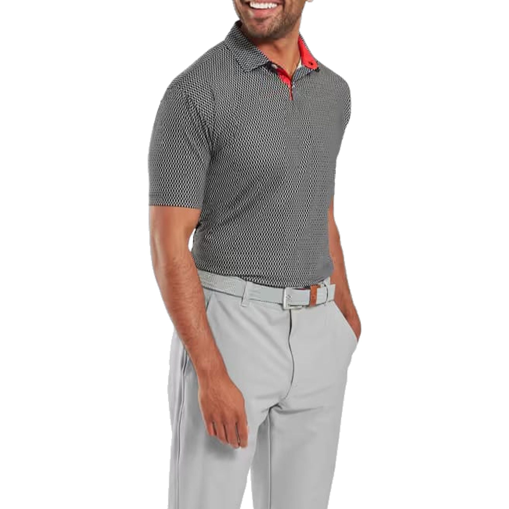 Footjoy Irongate Print Lisle Polo Herren