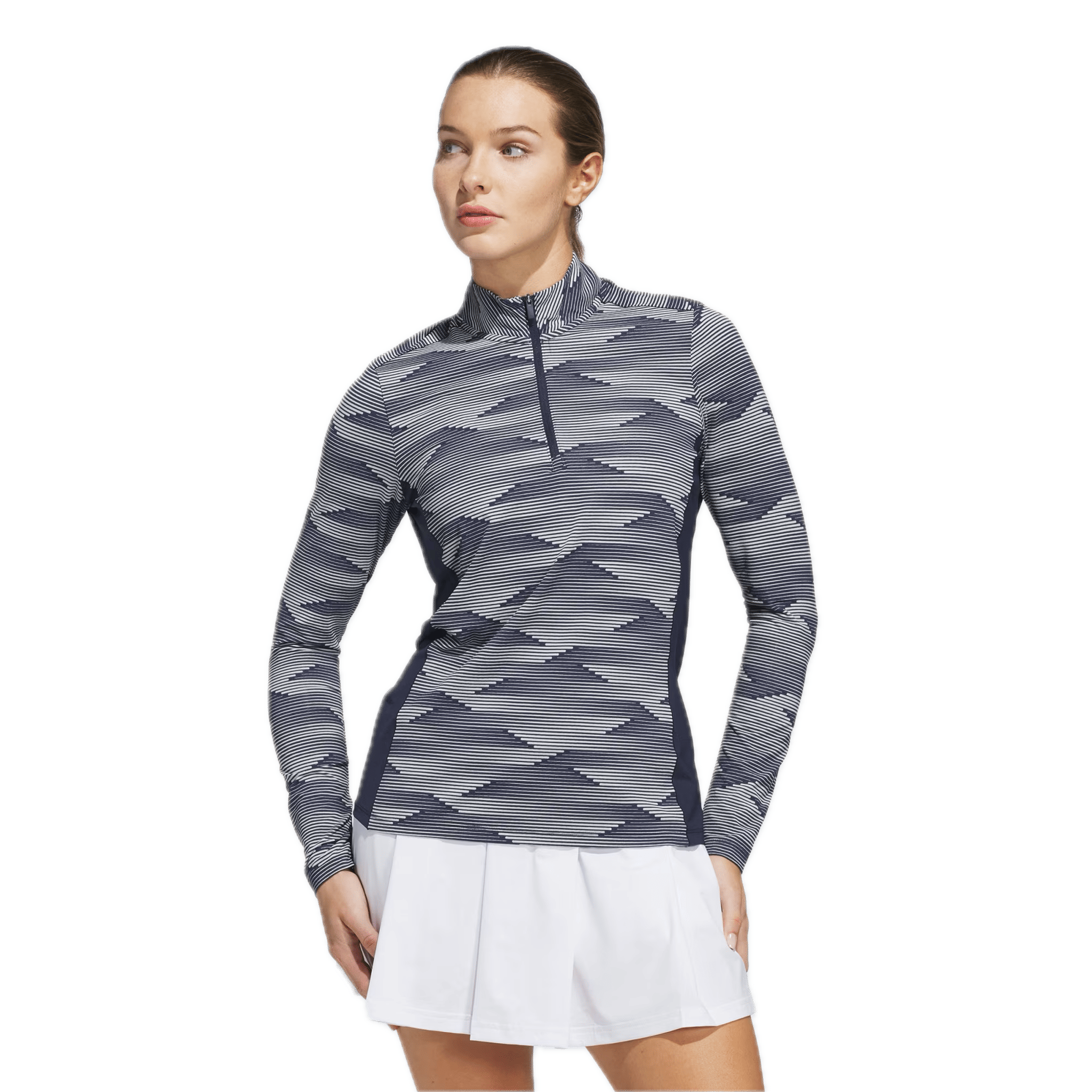 Adidas Ultimate365 Printed 1/4-Zip Mock Polo Damen