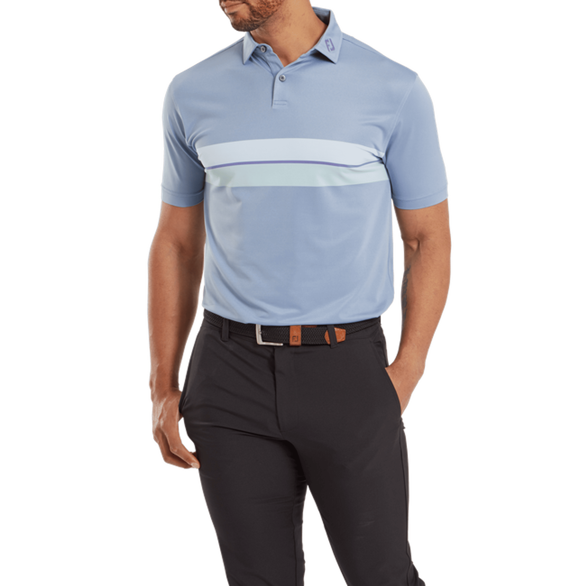 Footjoy Double Chest Band Pique Polo Herren