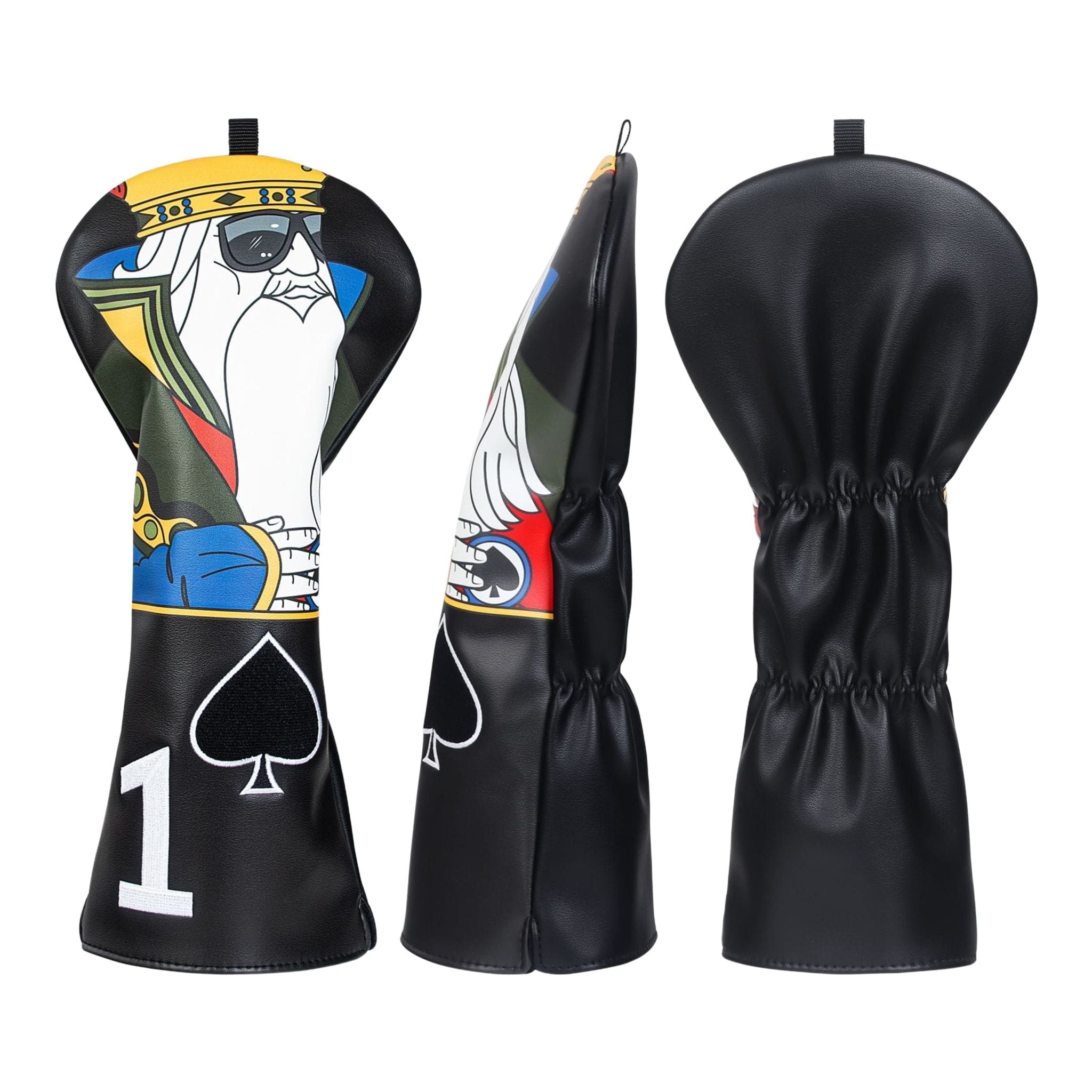 Emroydered Headcovers Spade Poker King Driver Headcover