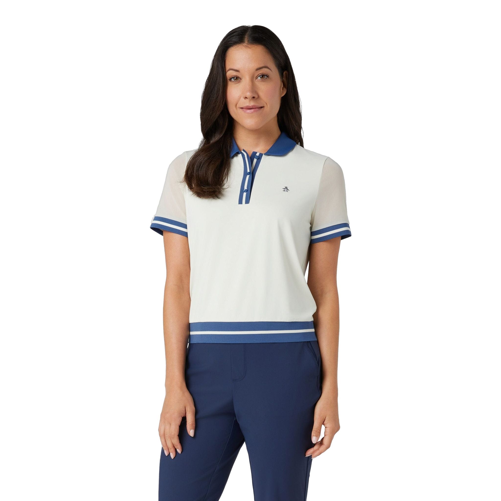 Original Penguin Waist Length Colourblock Polo Damen