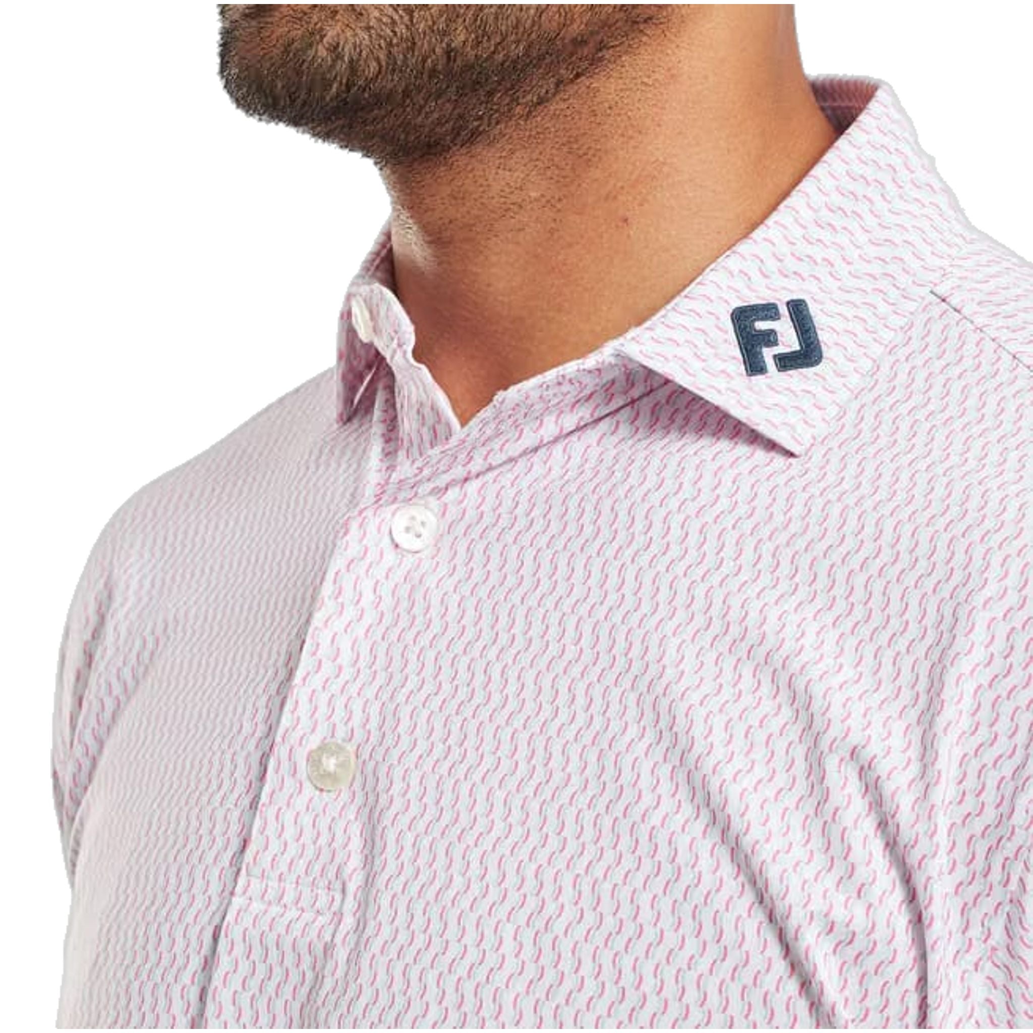 Footjoy Wiggle Print Lisle Polo Herren