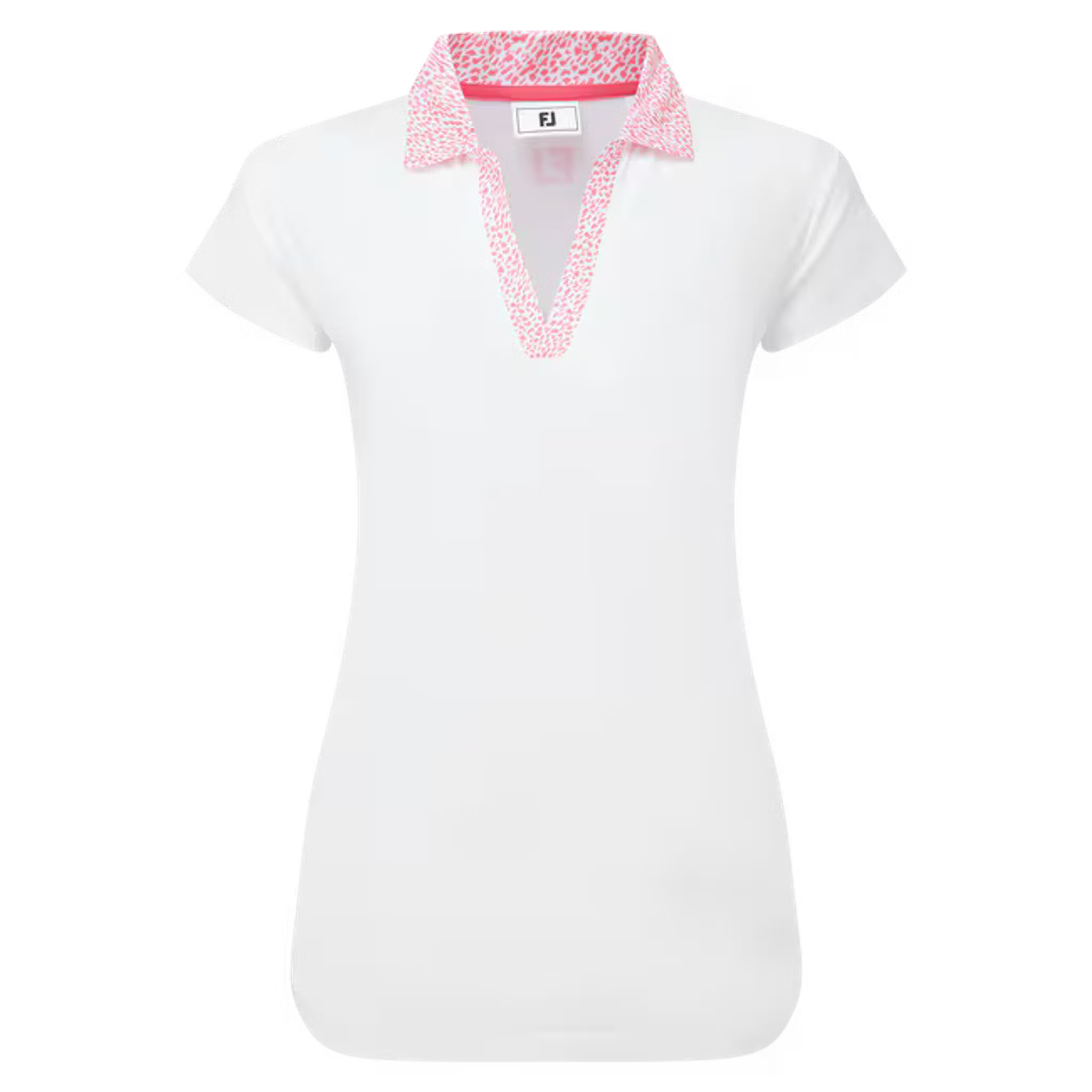 Footjoy Cap Sleeve Print Trim Lisle Polo Damen