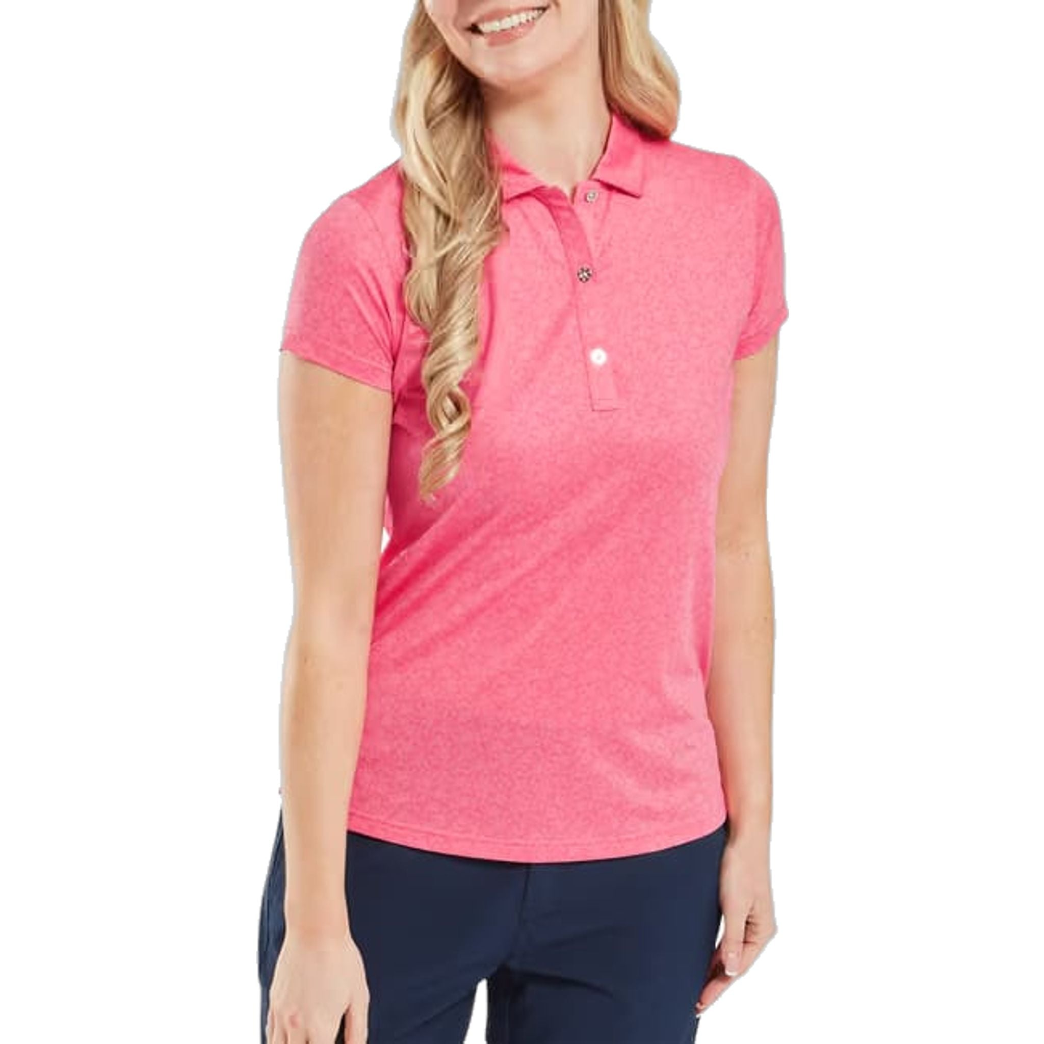 Footjoy Painted Floral Cap Sleeve Lisle Polo Damen