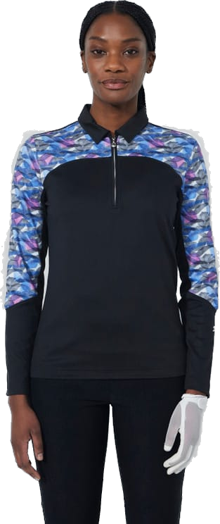 Daily Sports Print Peach Poloshirt Damen