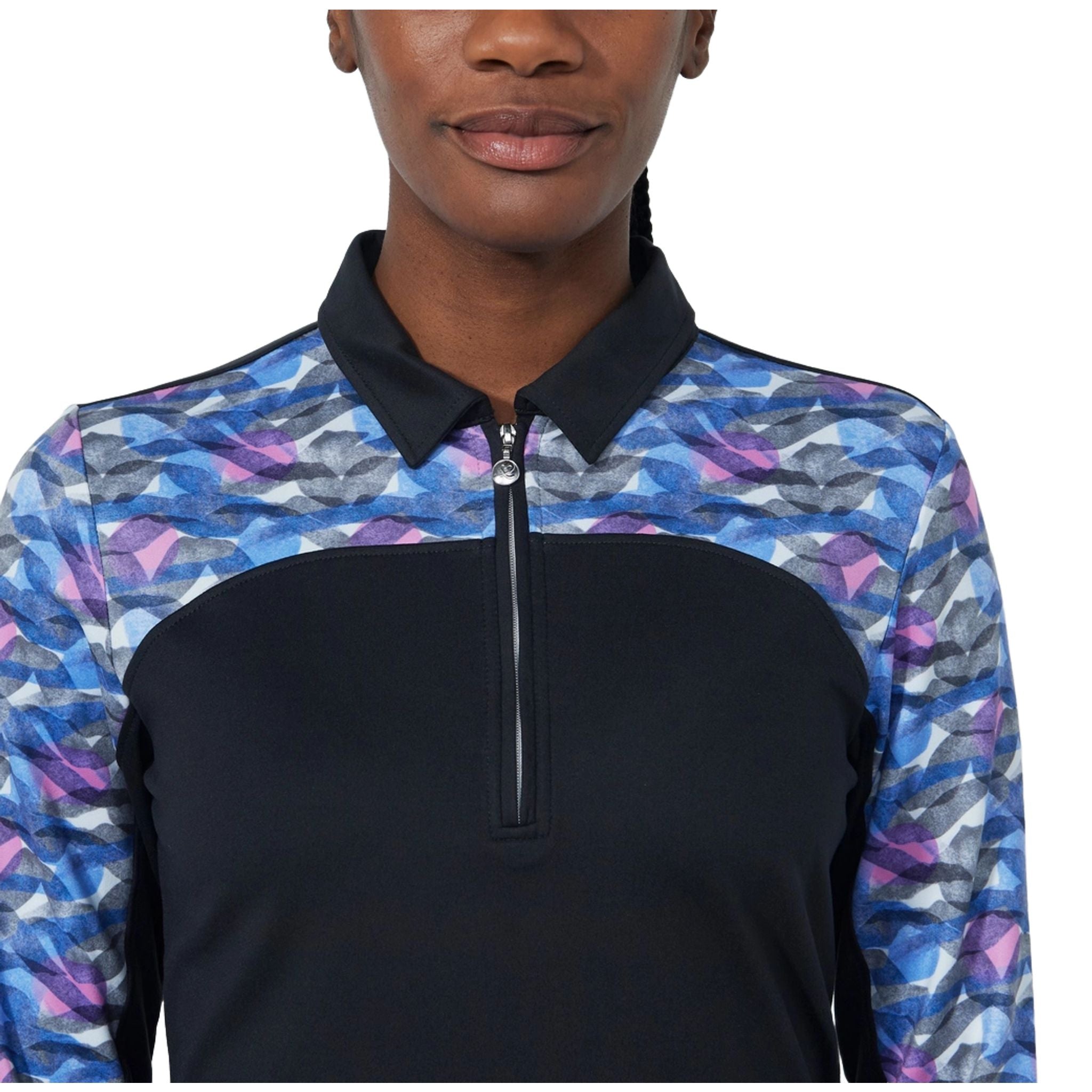 Daily Sports Print Poloshirt Langarm Damen