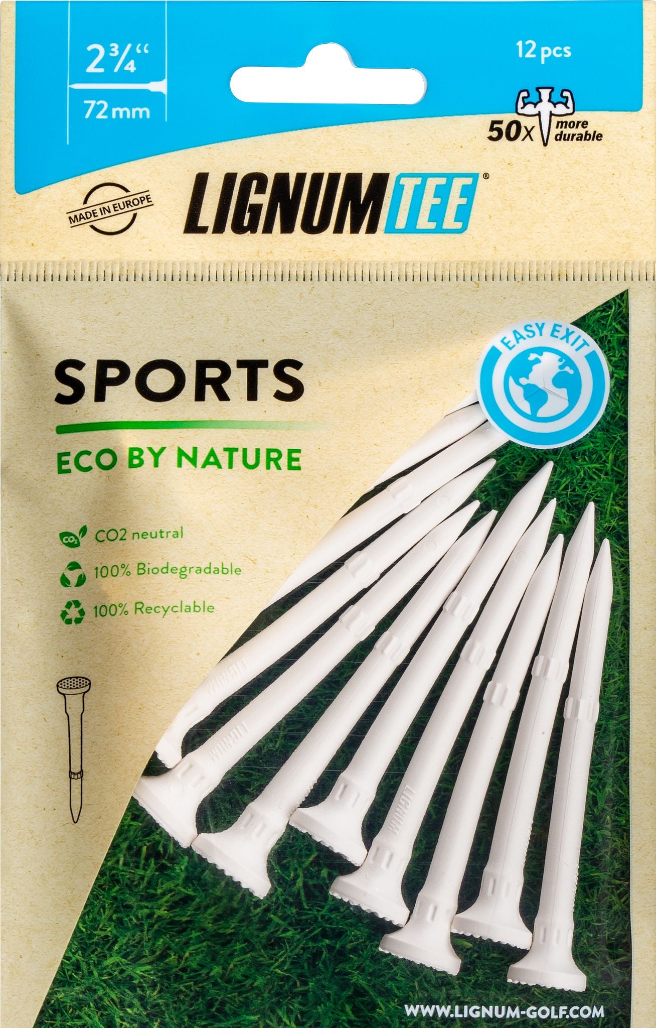 Lignum Eco 72mm Sport [12Tees] Weiß
