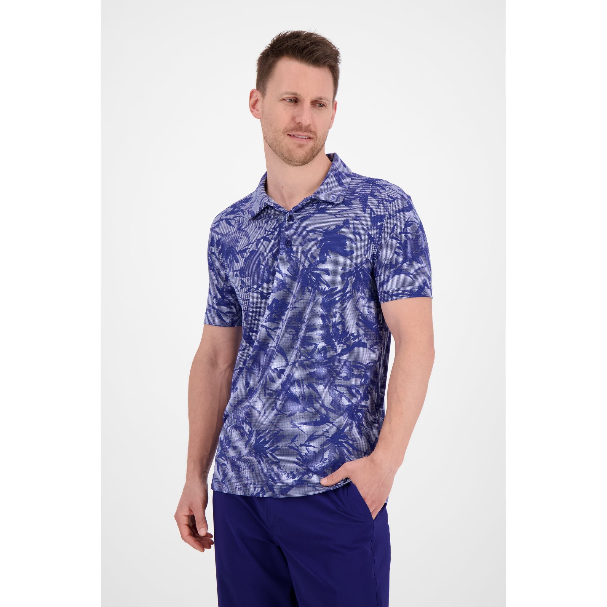 Chervo M Ambrosio SS Polo Blau/Blume Herren