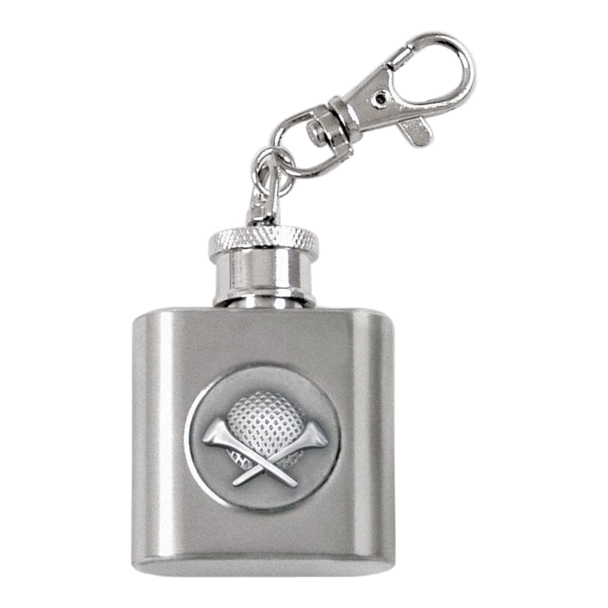 Sportiques Golfgeschenke Flachmann mit Golfball & Tees