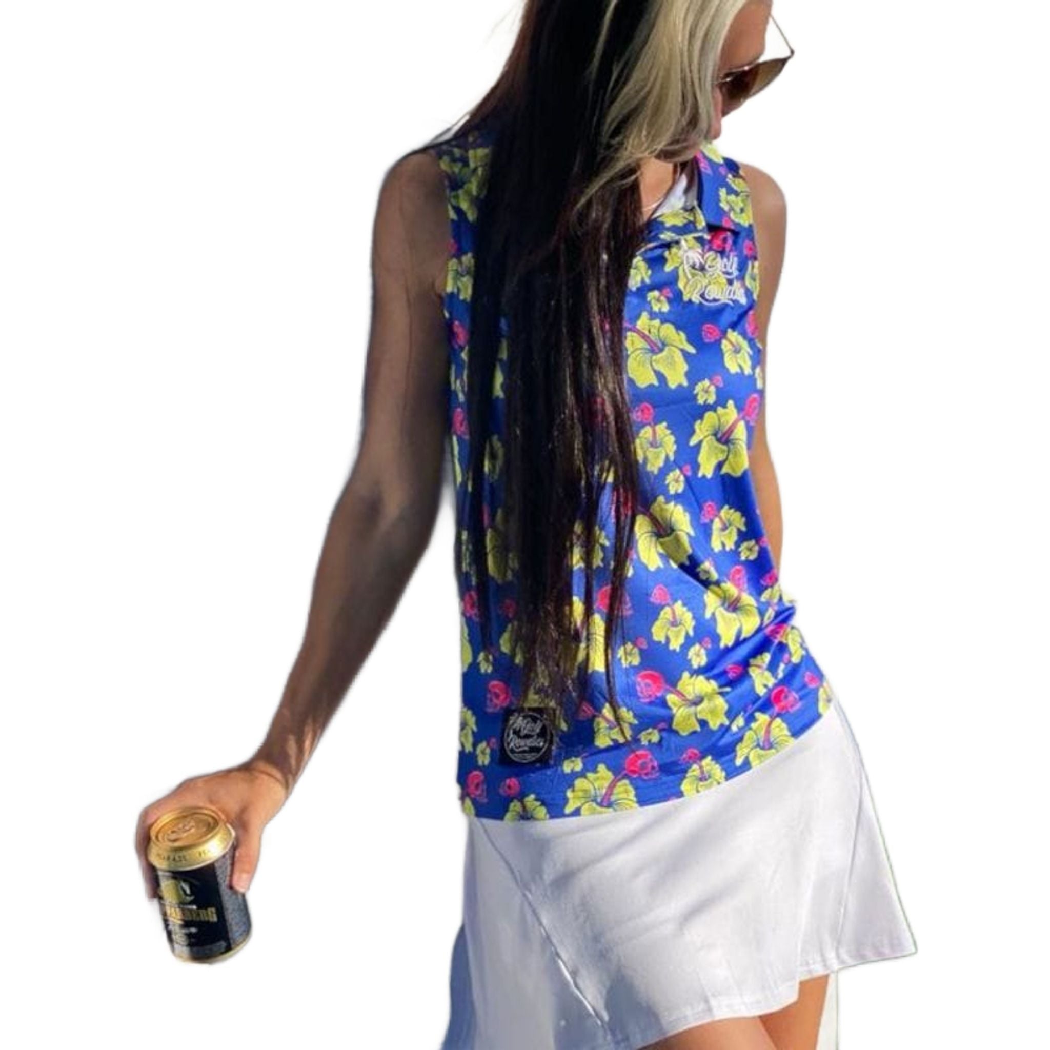 Golf Rowdies Flower Skull Polo Damen
