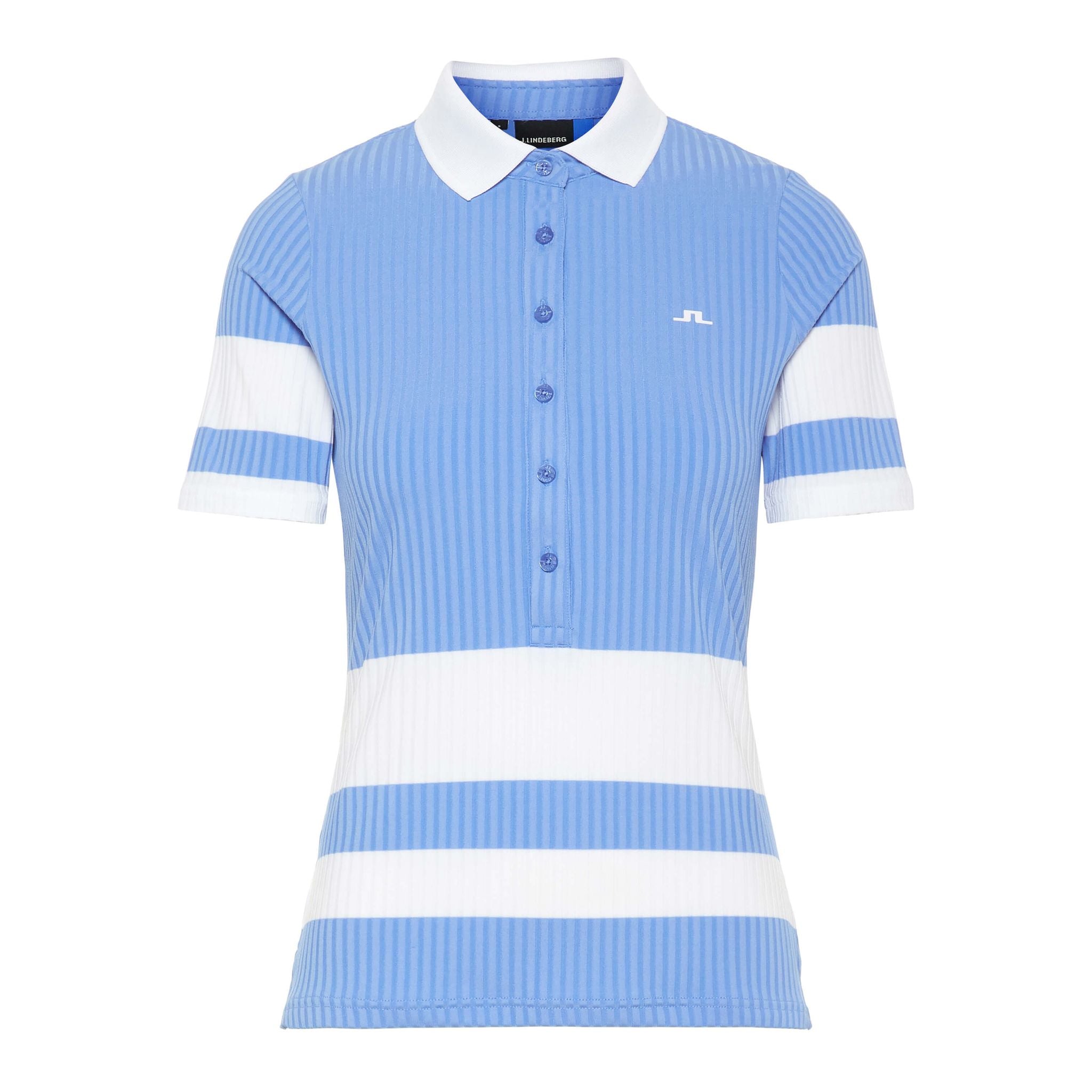 J. Lindeberg W Natasha-Rib Jersey Polo Lake Blue Damen
