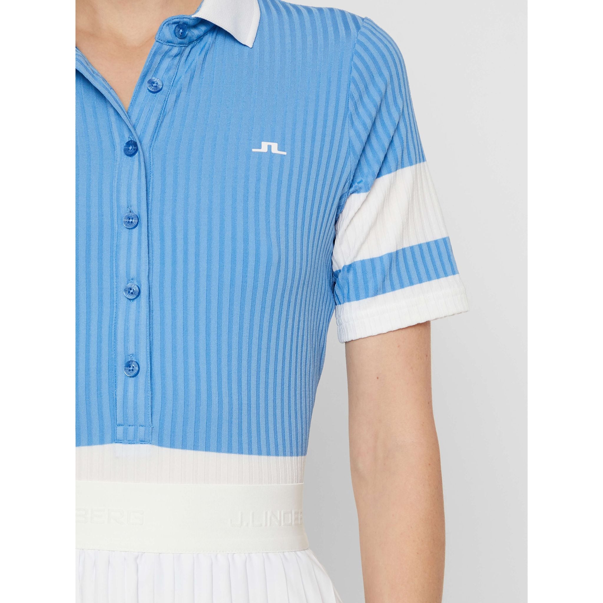 J. Lindeberg W Natasha-Rib Jersey Polo Lake Blue Damen