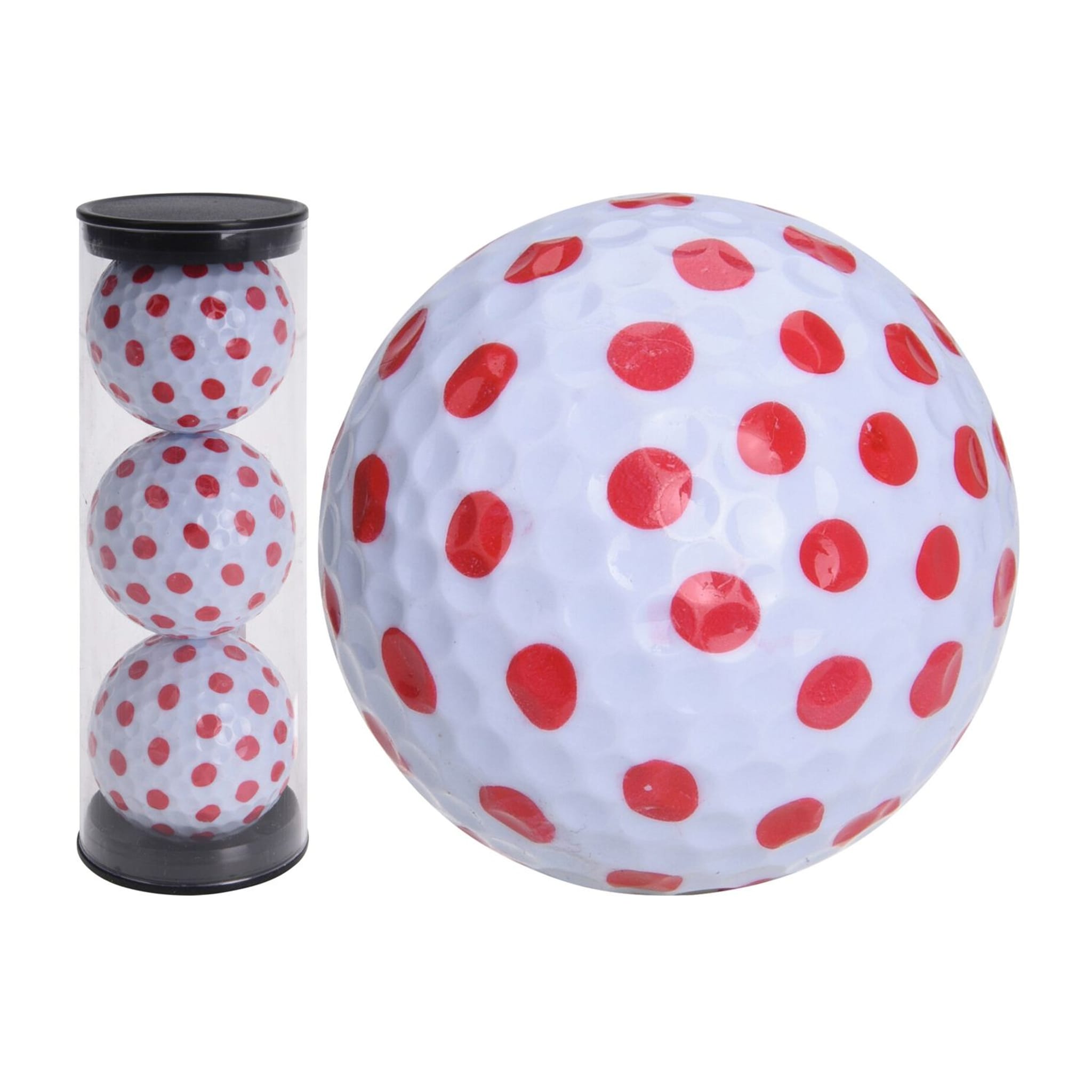 Legend Golfgear Rot gepunktete Bälle Tube [3Bälle]