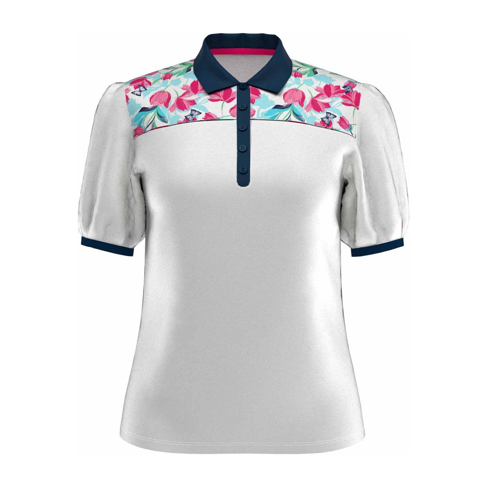 Callaway Brushstroke Print SS Polo Damen