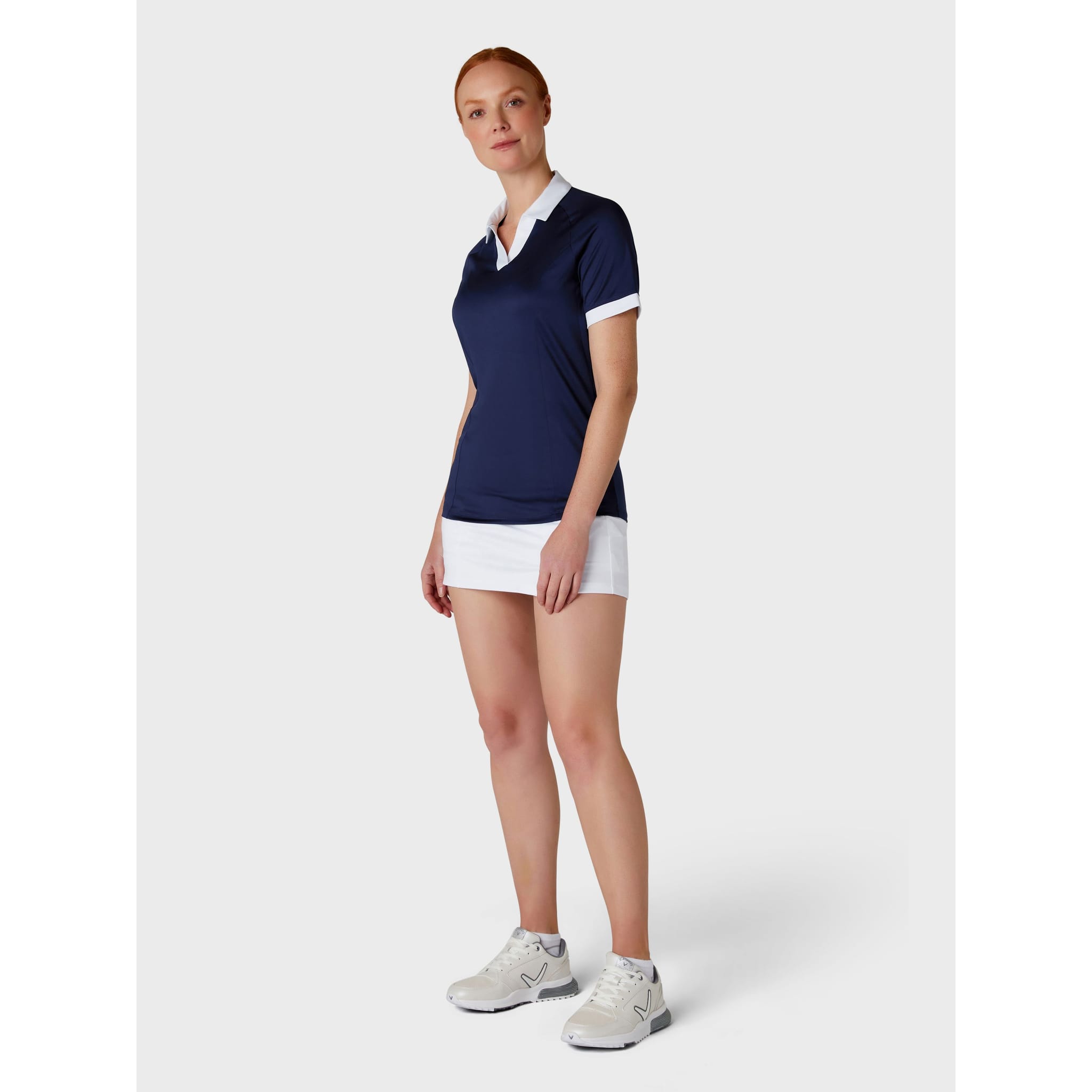 Callaway Short Sleeve V-Placket ColorBL Shirt Damen