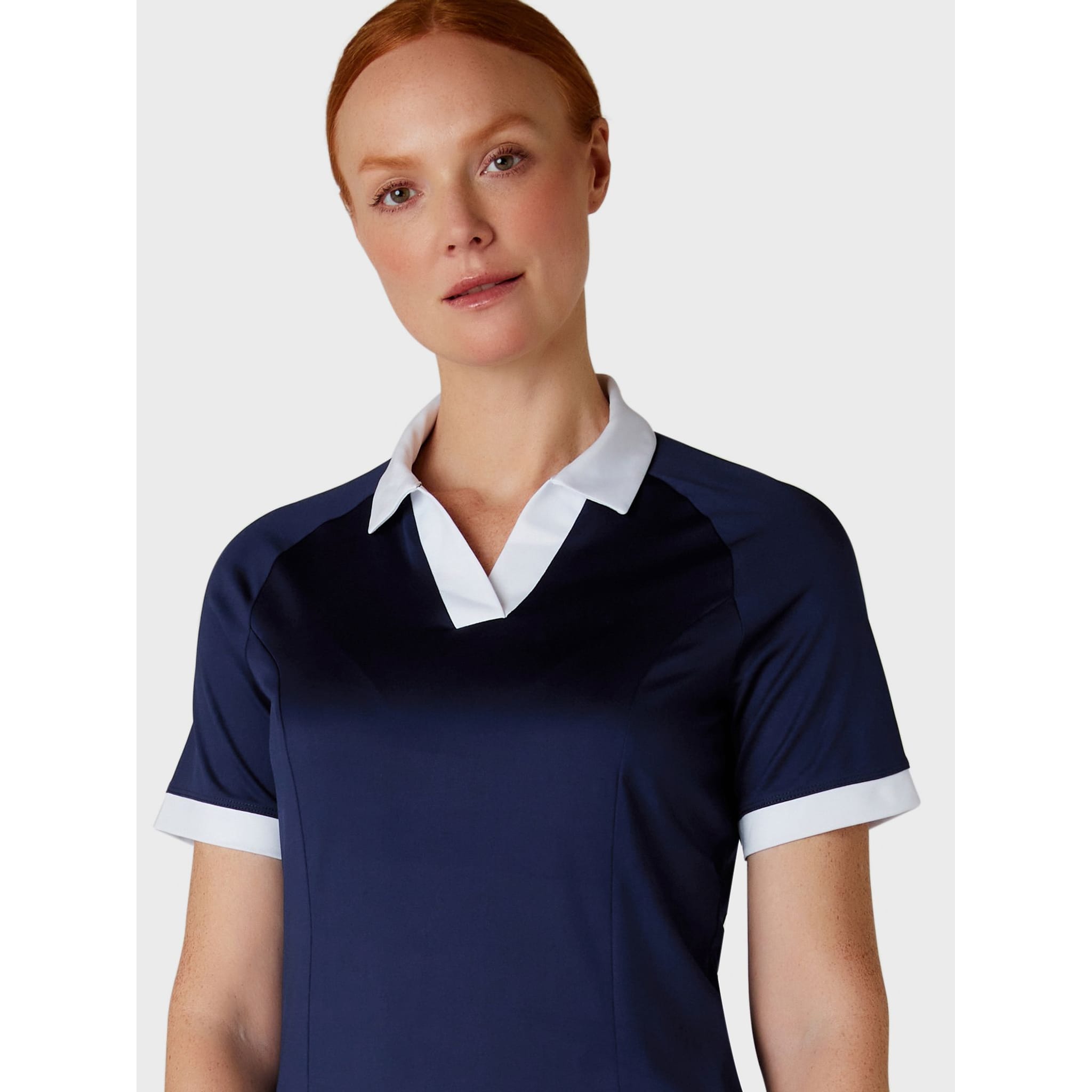 Callaway Short Sleeve V-Placket ColorBL Shirt Damen