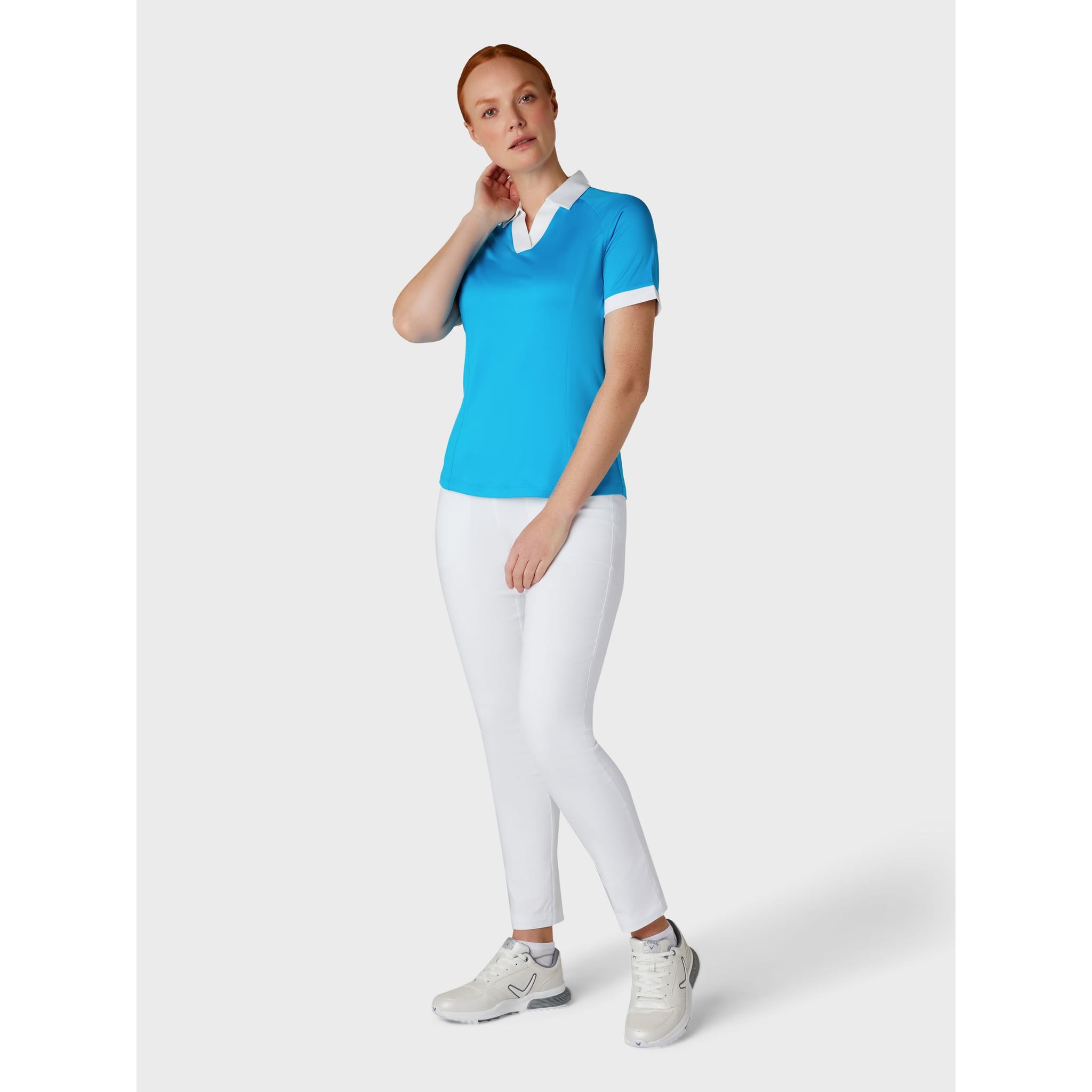 Callaway Short Sleeve V-Placket ColorBL Shirt Damen